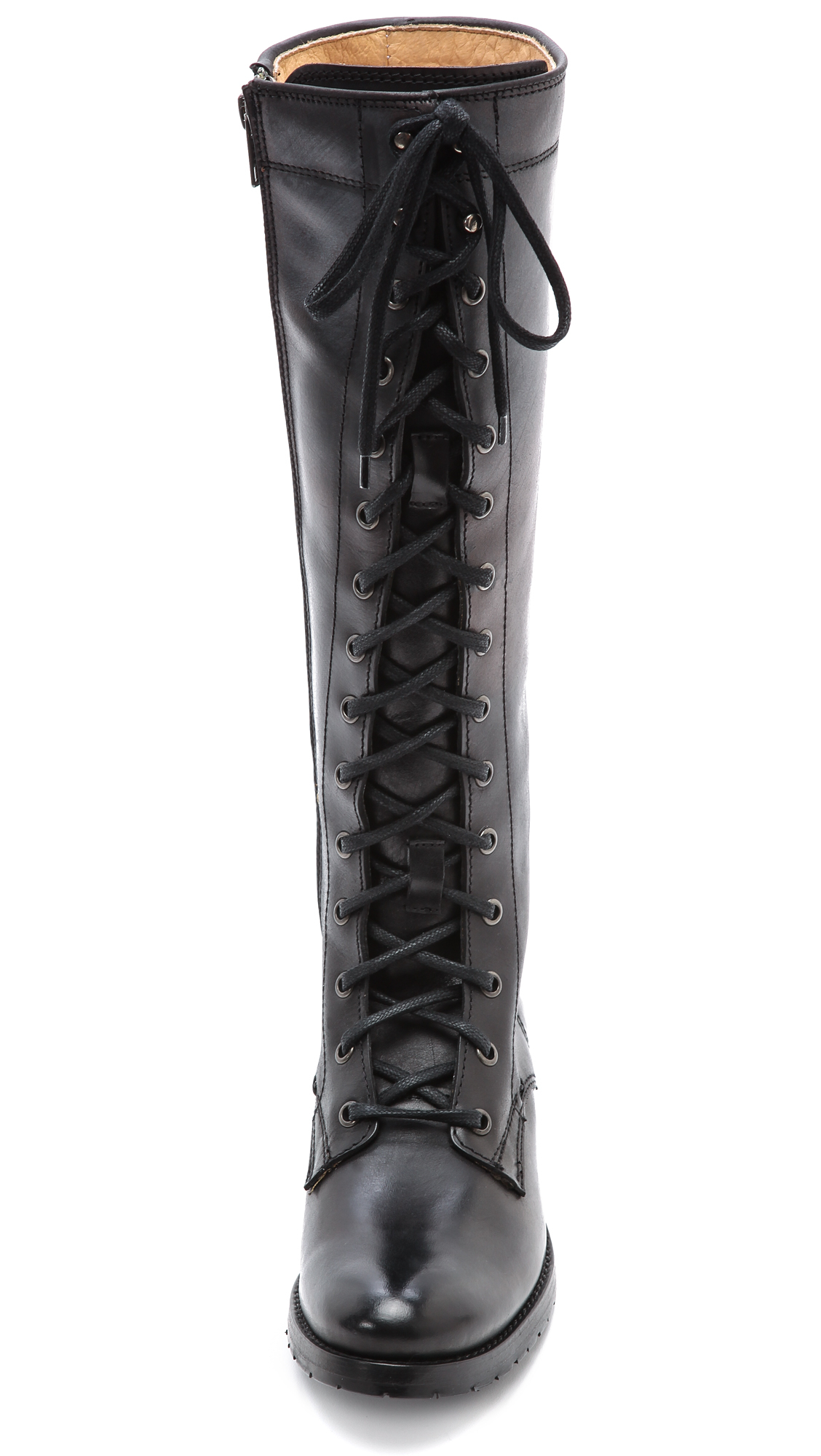 Frye Melissa Tall Lace Up Boots - Black | Lyst