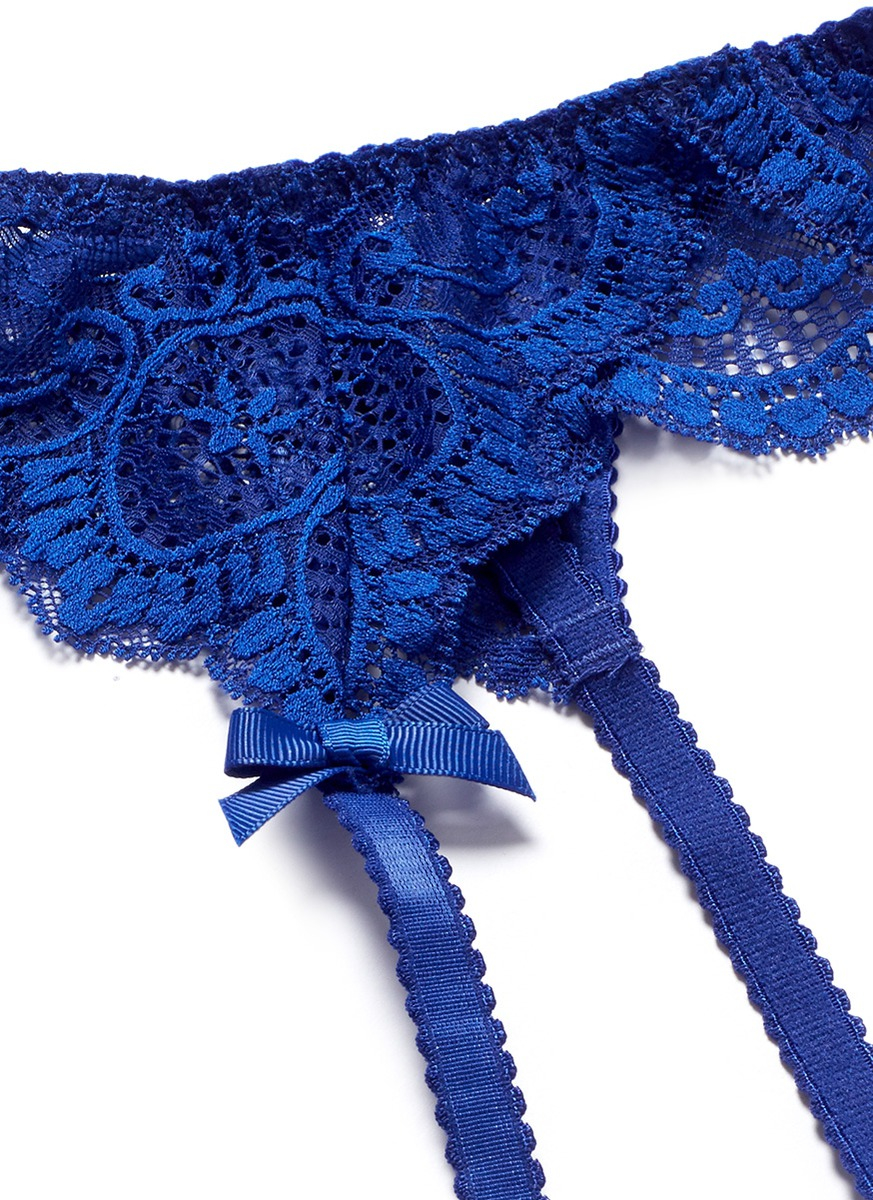 L'Agent by Agent Provocateur Vanesa' Lace Suspender Belt in Blue | Lyst