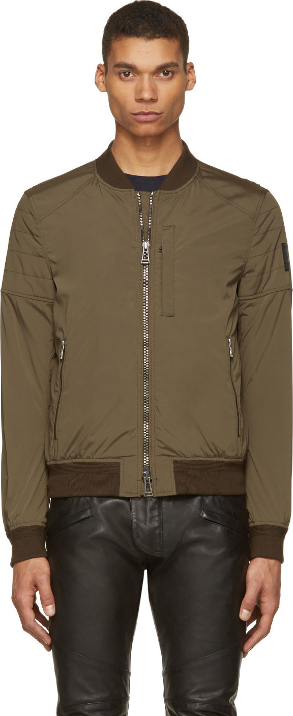 Belstaff Olive Green Stockdale Bomber Jacket for Men - Lyst