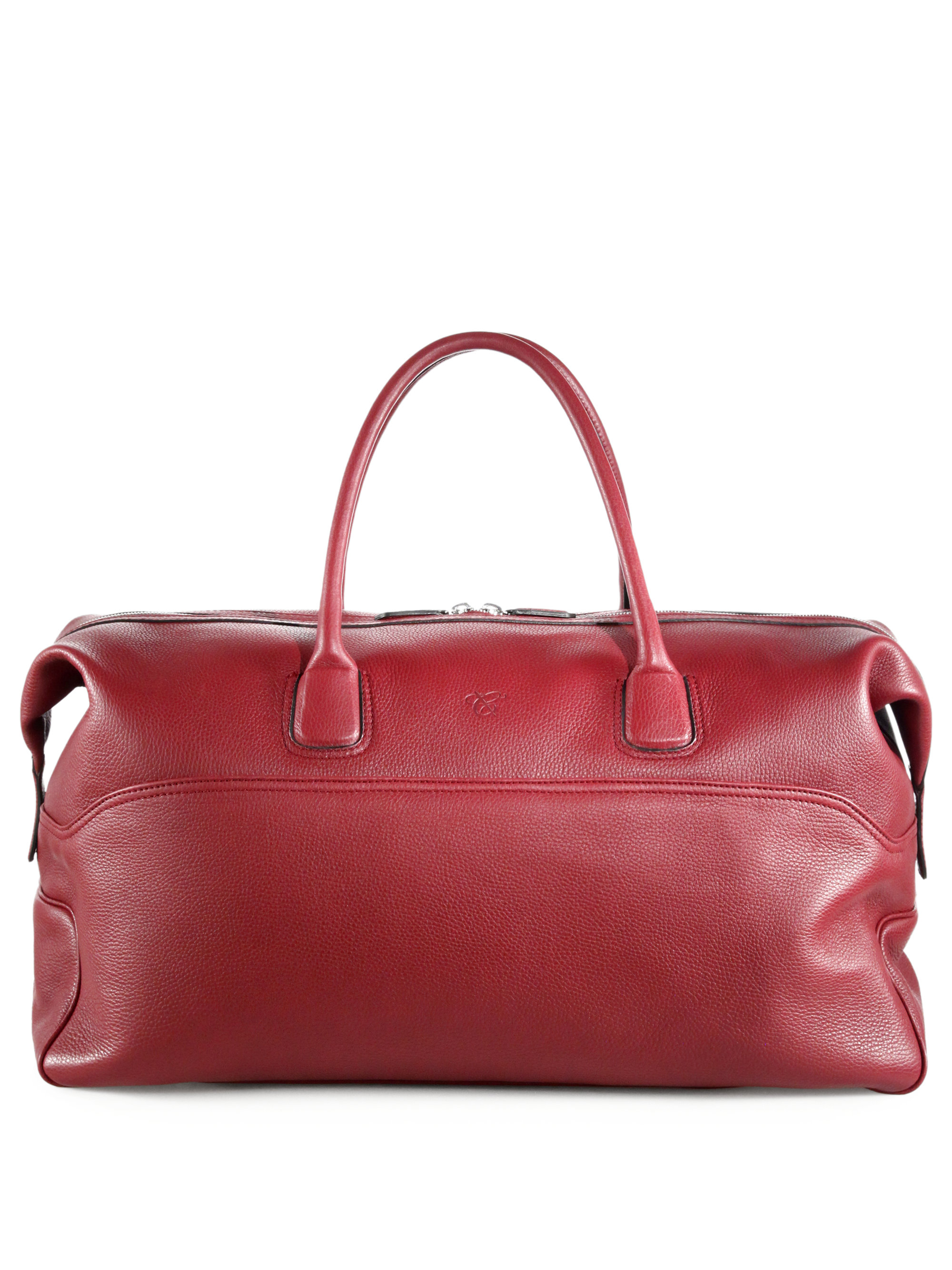Canali Leather Duffle Bag in Red for Men Lyst