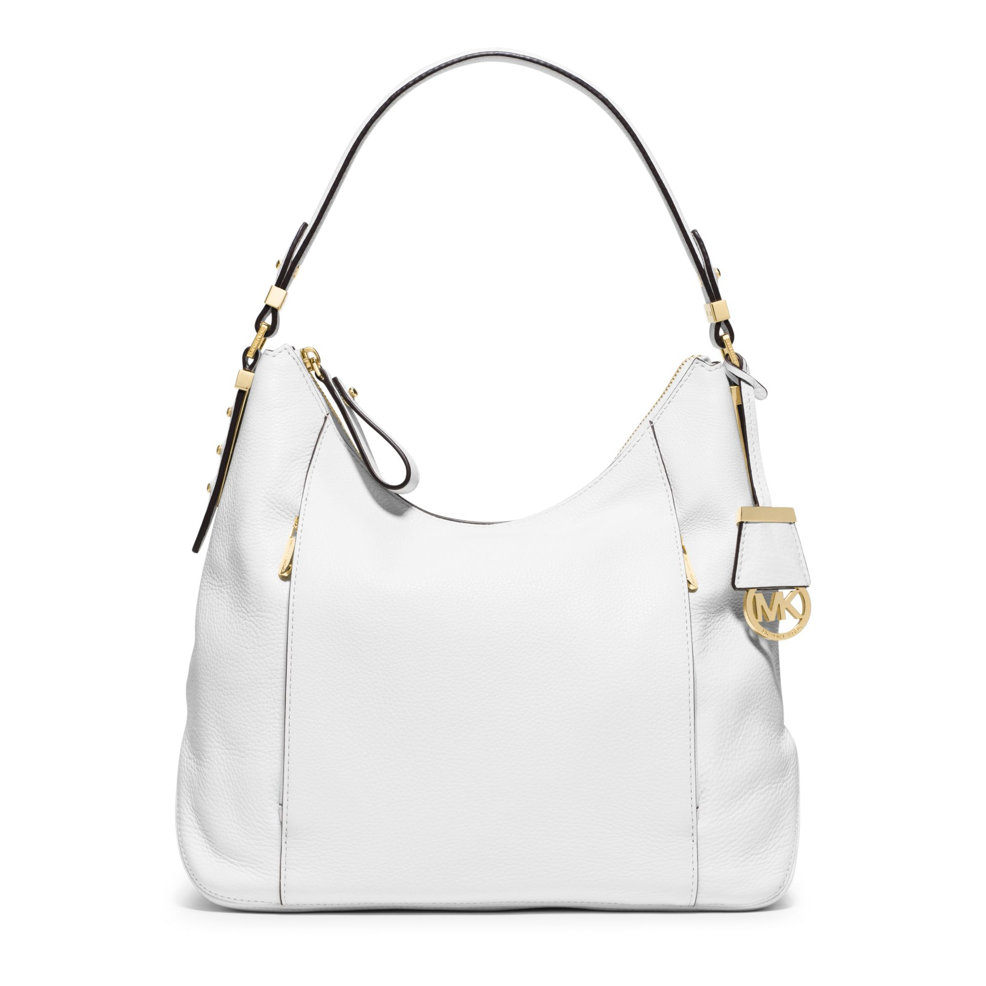 Lyst - Michael kors Bowery Large Leather Shoulder Bag in White