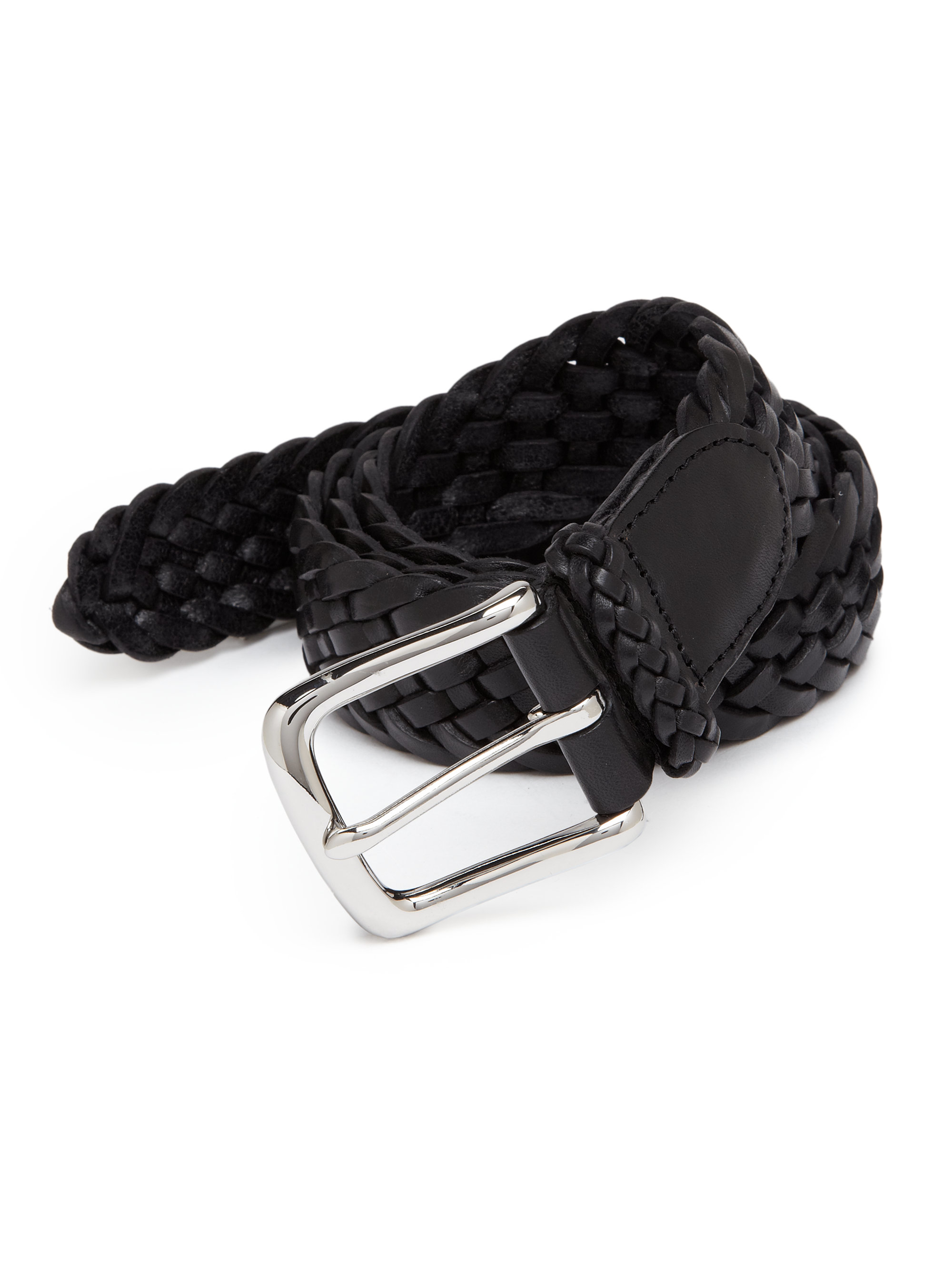 Polo ralph lauren Braided Leather Belt in Black for Men | Lyst