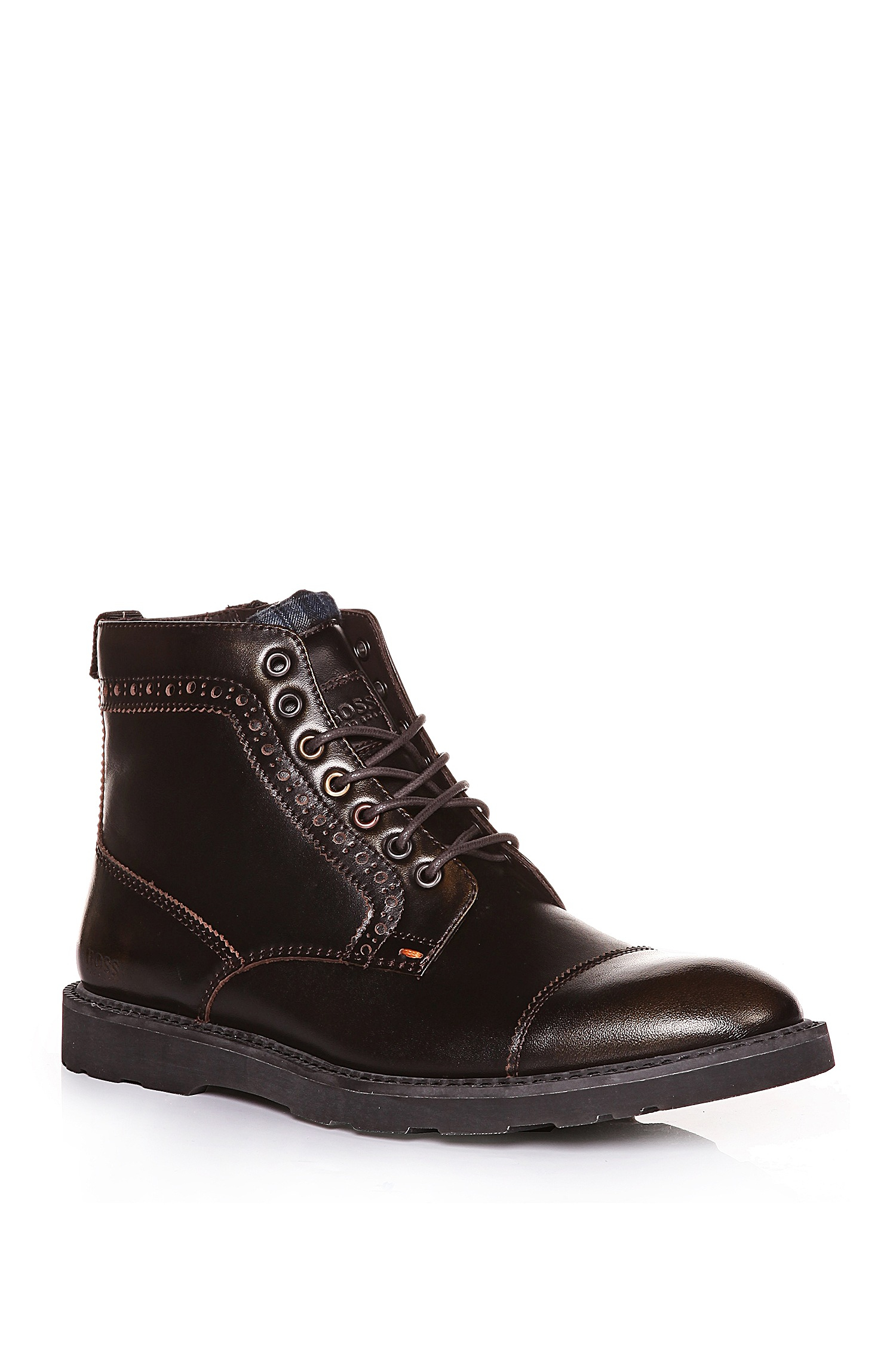BOSS Orange 'newborn' | Leather Lace-up Ankle Boots in Dark Brown for Men - Lyst
