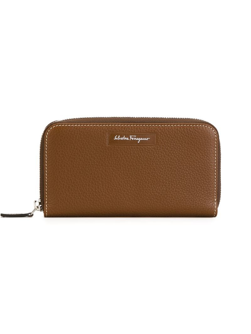Ferragamo Zip Around Wallet in Brown for Men Lyst