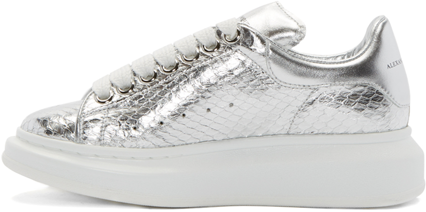 Alexander McQueen Women's Oversized Sneakers Metallic Silver White Sz 40 /  10 US | eBay