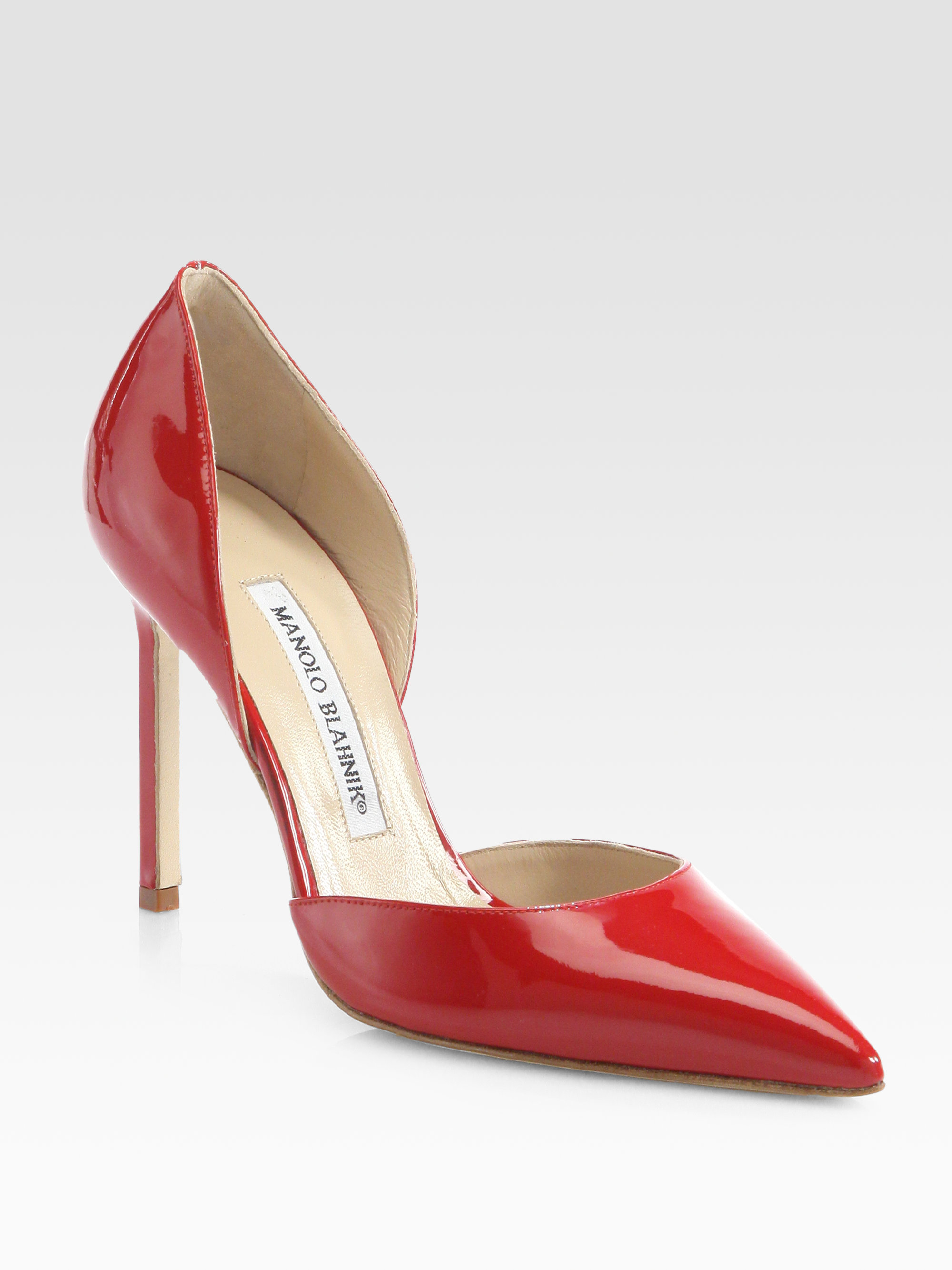 Manolo Blahnik Tayler Patent Leather D'orsay Pumps in Red | Lyst