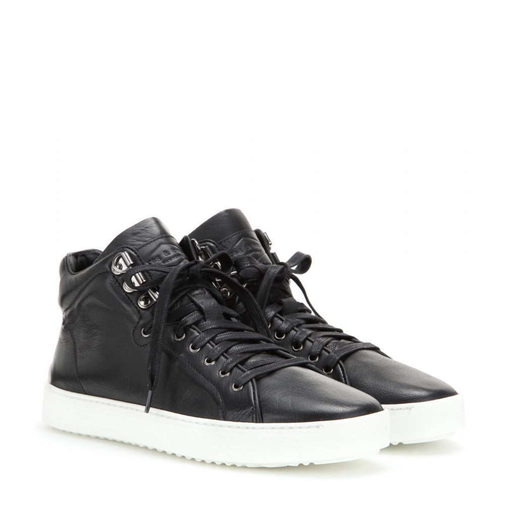 Rag & Bone Kent High-Top Leather Sneakers in Bone (Black) - Lyst