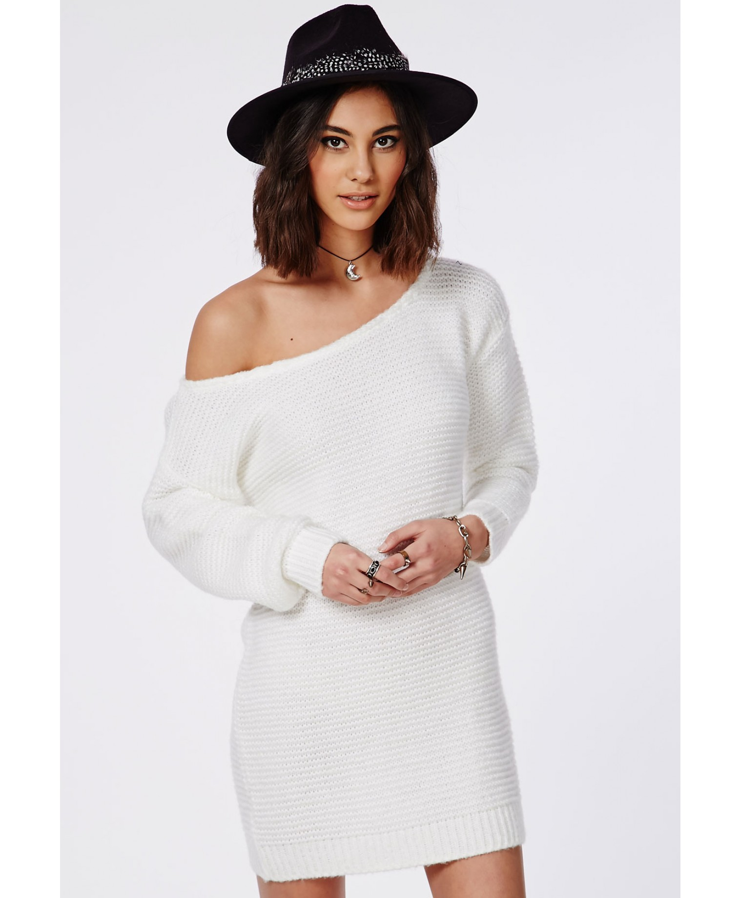 beige knitted jumper dress