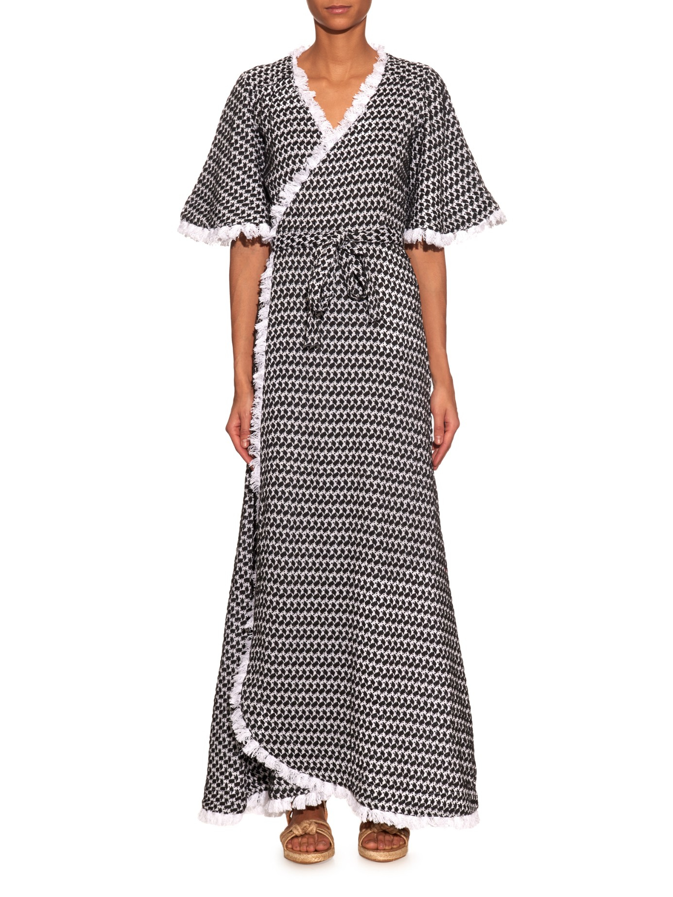 cotton maxi wrap dress