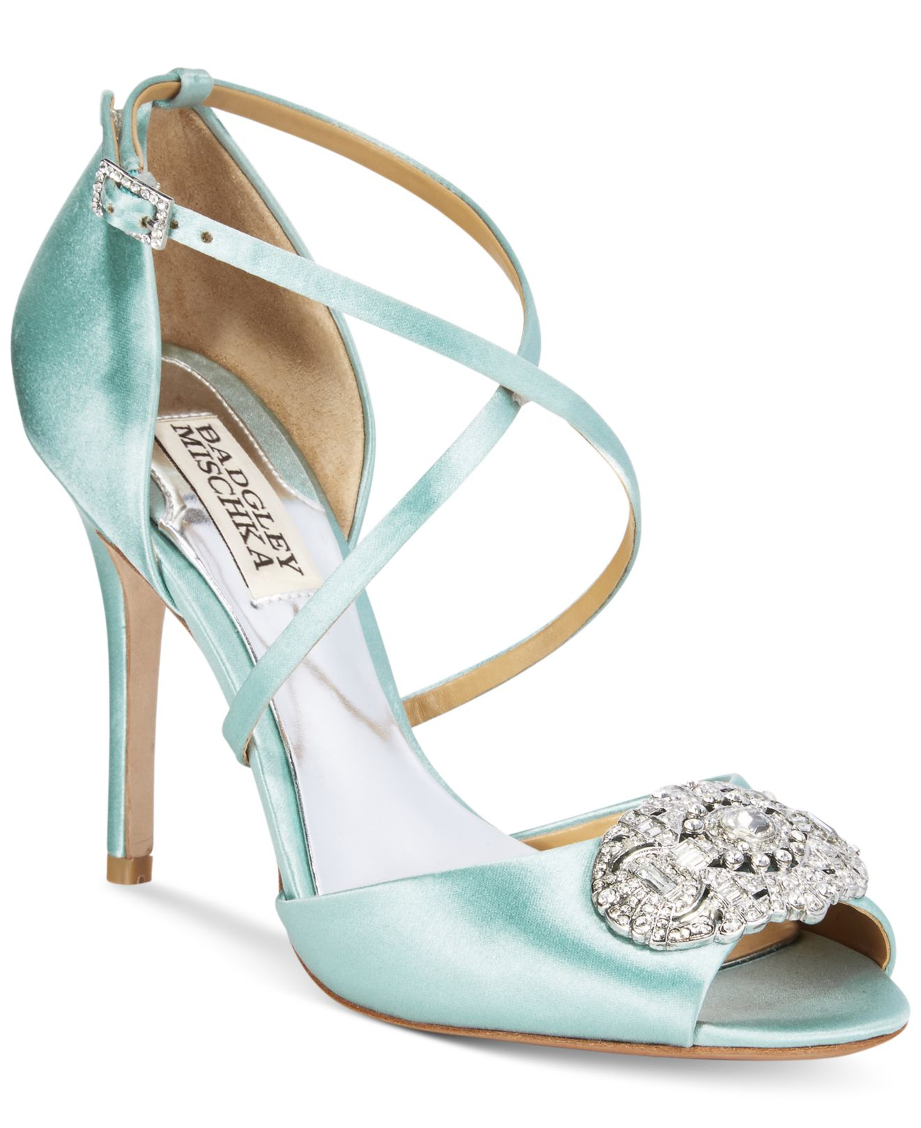 badgley mischka teal shoes