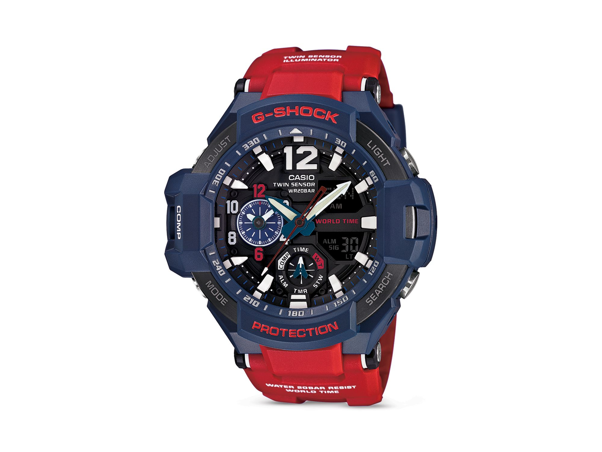 g shock blue red