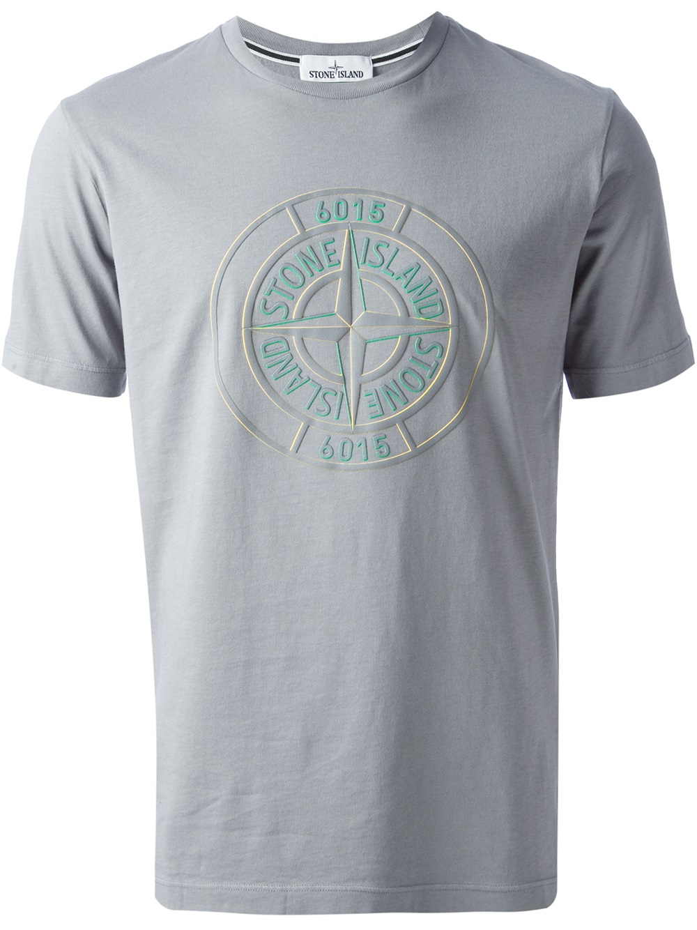 Stone Island Logo Tshirt in Grey (Gray) for Men - Lyst