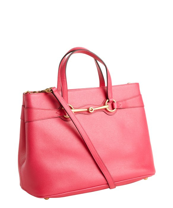 Lyst Gucci Fuschia Leather Horse Bit Convertible Tote Bag In Pink Gallery
