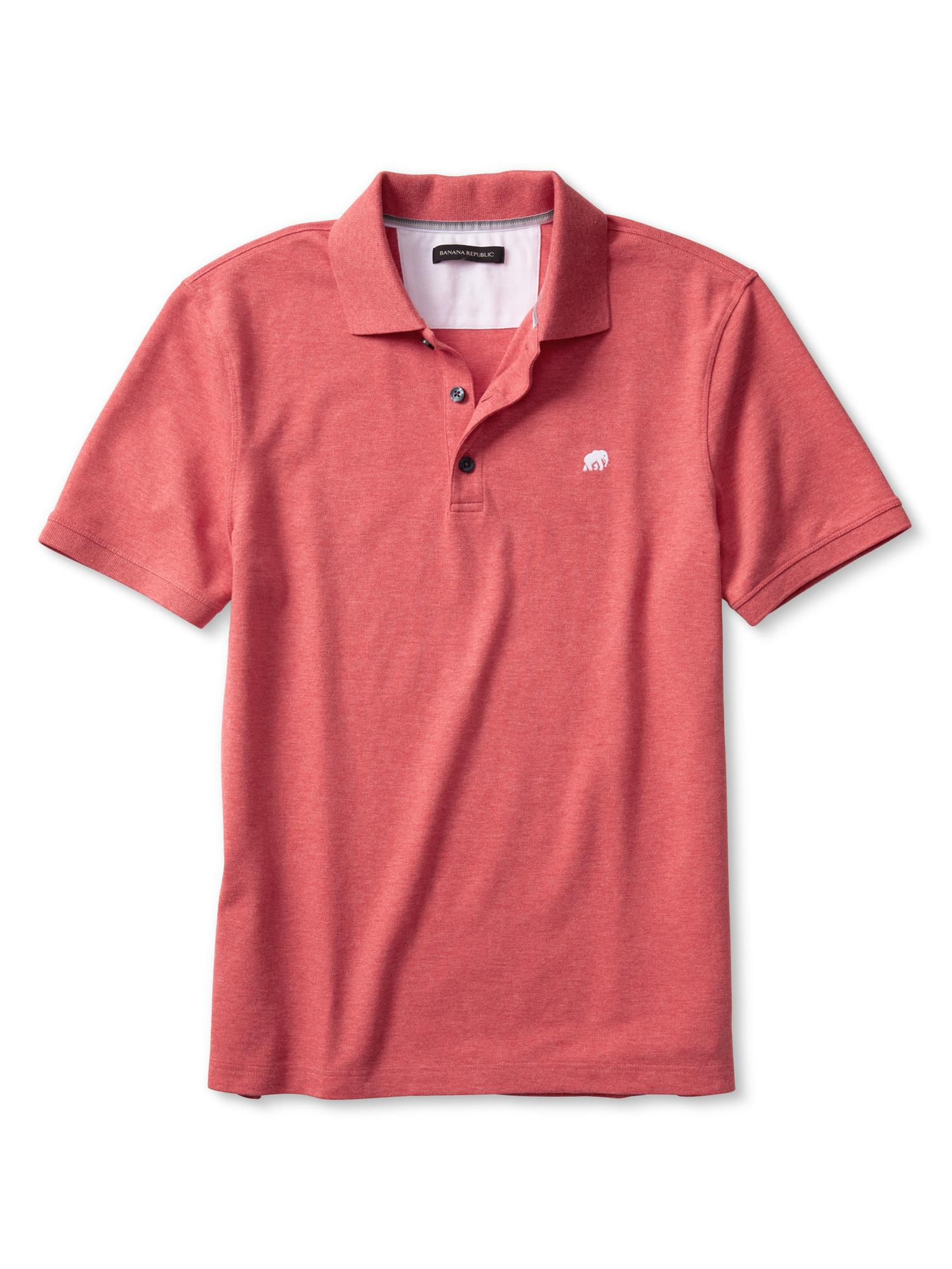 Banana republic Signature Pique Polo in Red for Men (Red heather) Lyst