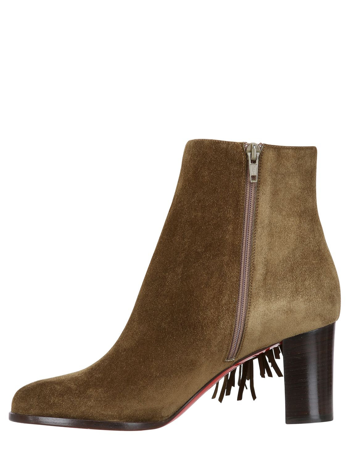 louis vuitton replica shoes for men - Christian louboutin 70Mm Jimmynetta Fringed Suede Boots in Brown ...