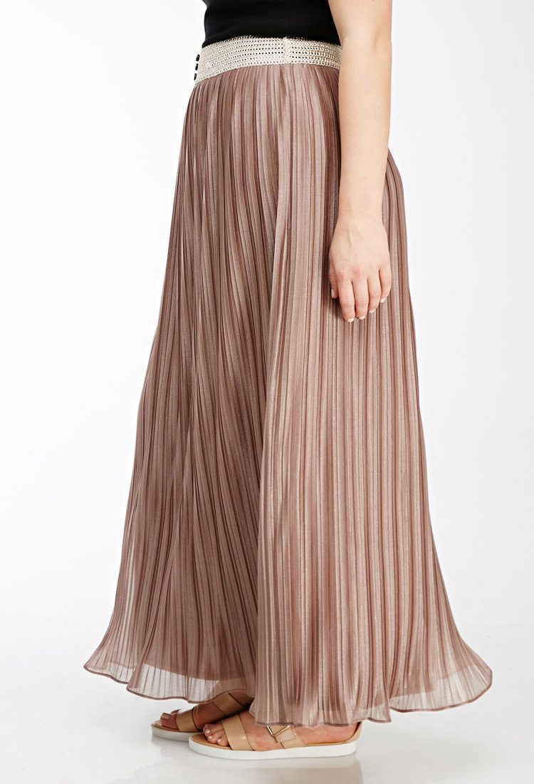 forever 21 pleated maxi skirt