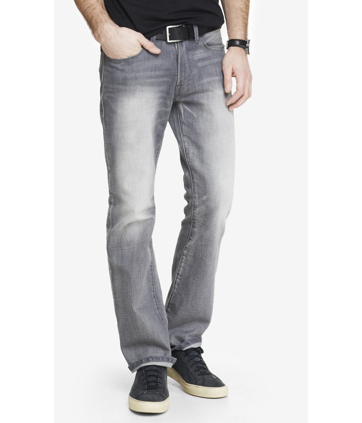 gray bootcut jeans