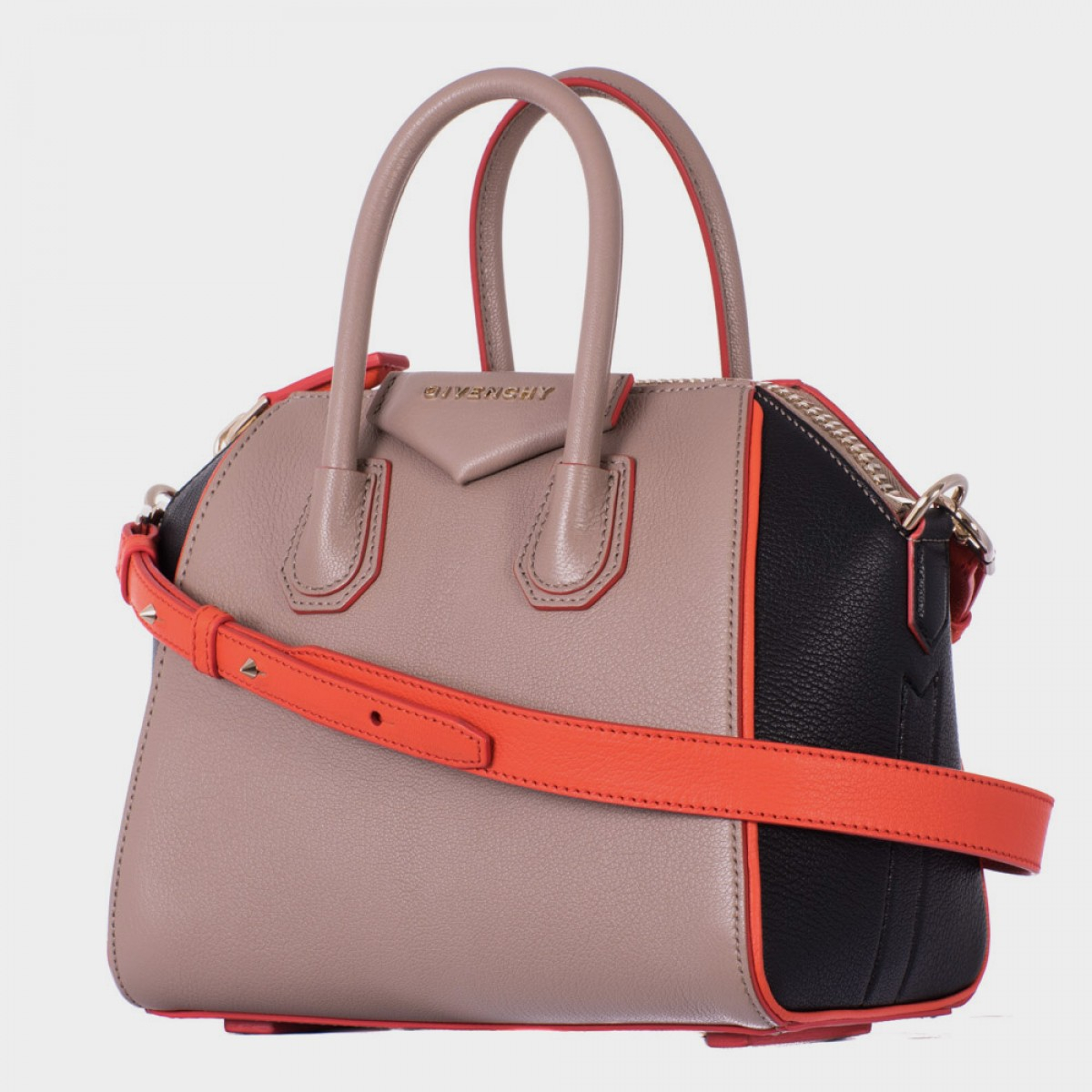 Givenchy Leather Beige, Black And Orange Mini &quot;Antigona&quot; Bag in Pink | Lyst