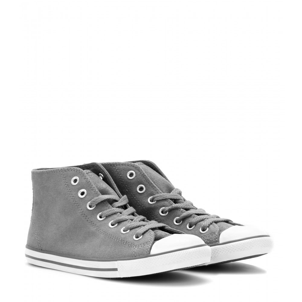 dark grey leather converse