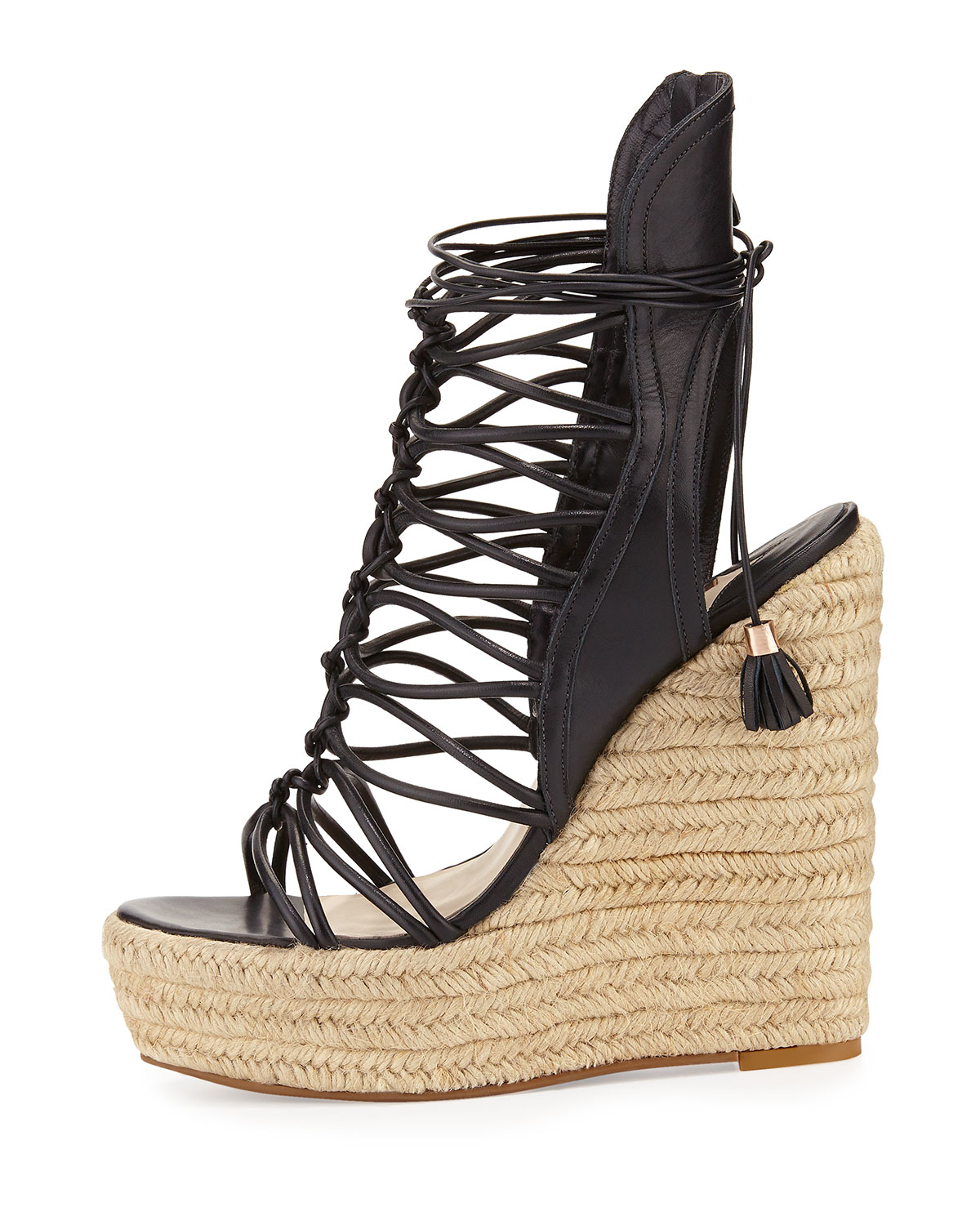 Lyst - Sophia Webster Lacey Lace-up Gladiator Wedge Sandal in Black