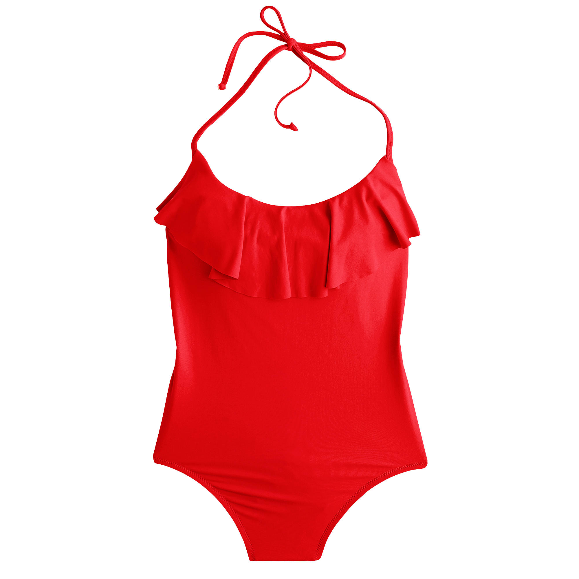 J.Crew Ruffle Onepiece Swimsuit in Red Lyst
