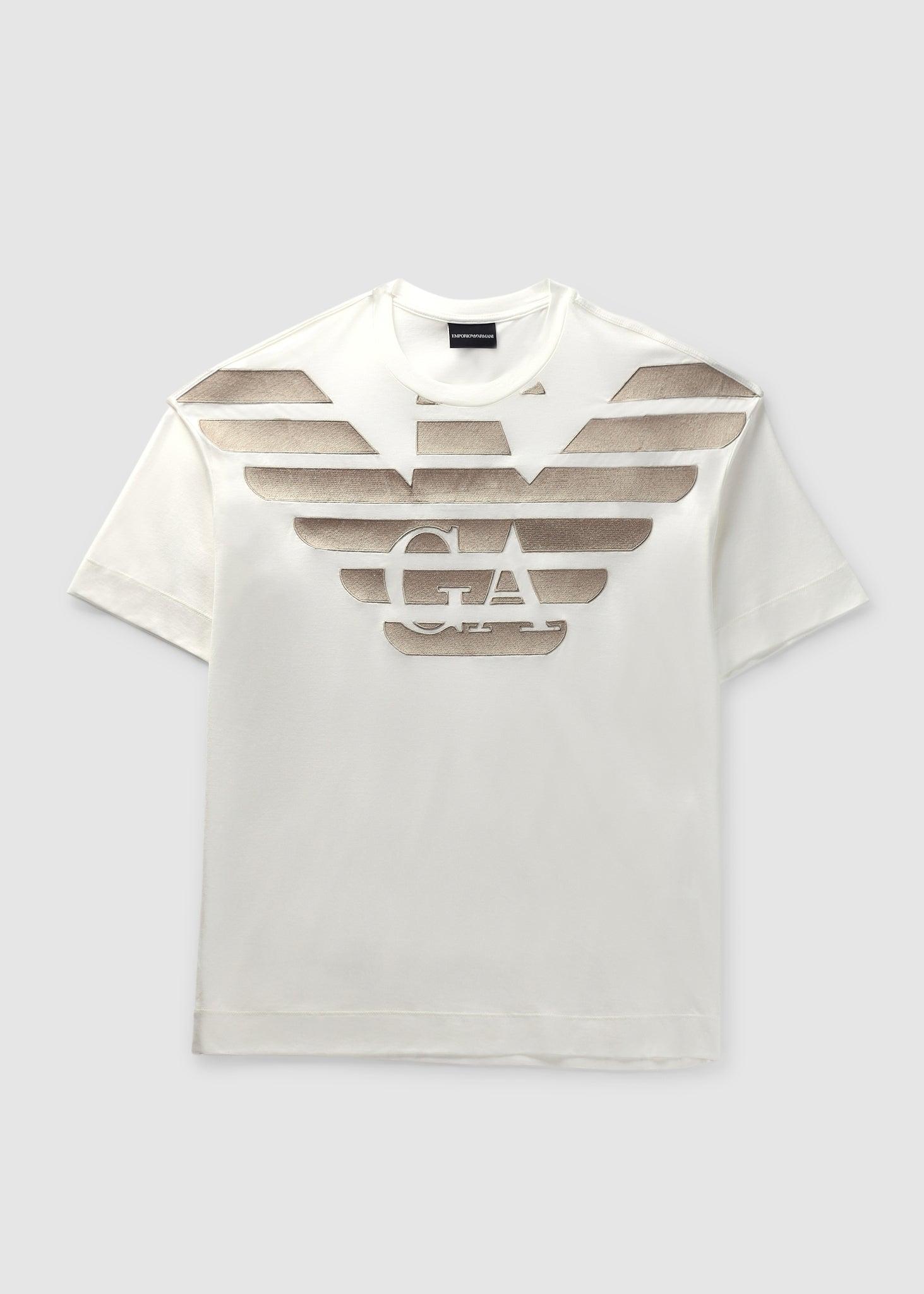 Emporio Armani Men's Ga Logo T-shirt in Natural for Men | Lyst