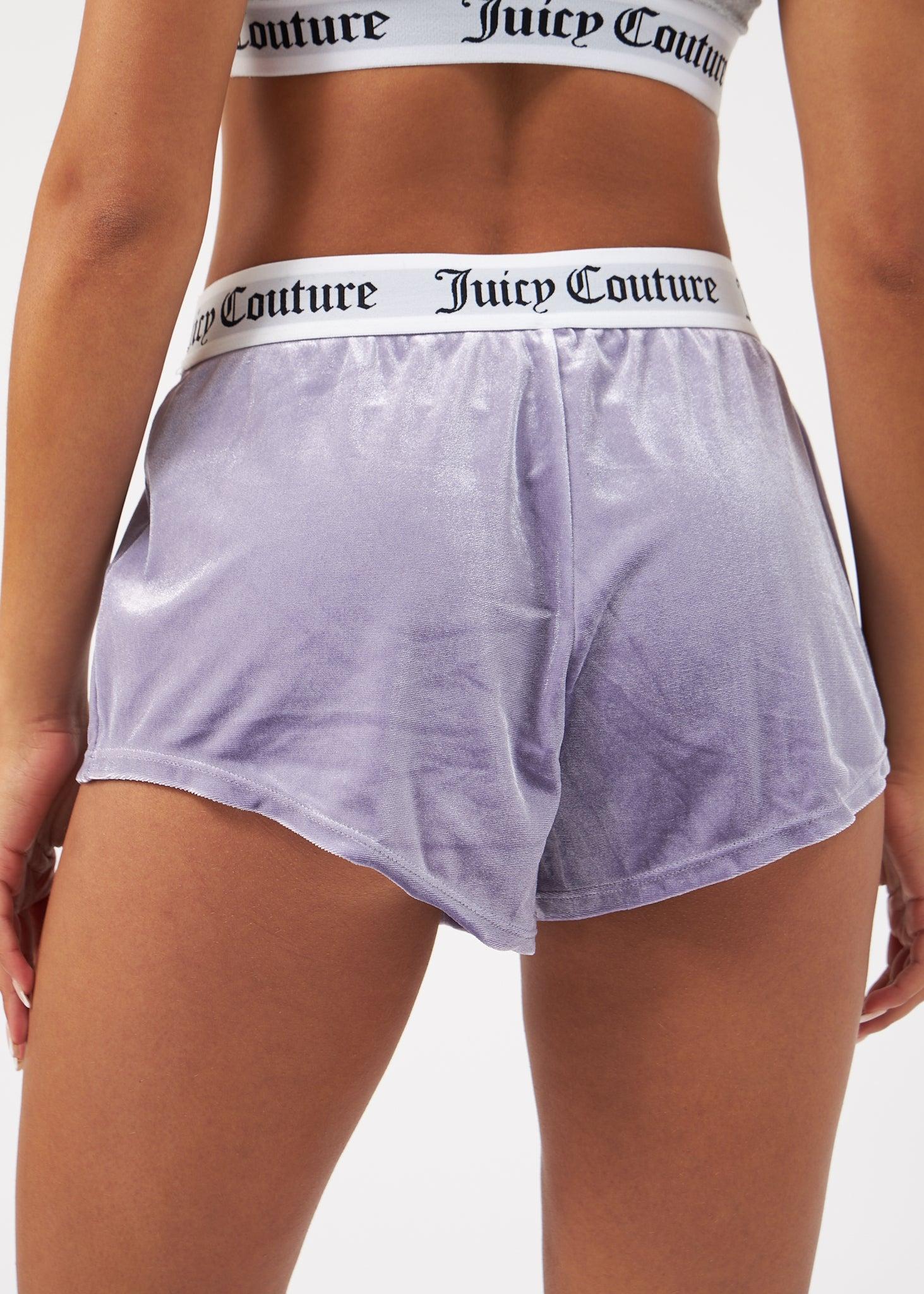 Juicy Couture Venice Velvet Shorts With Logo Elastic in Purple | Lyst