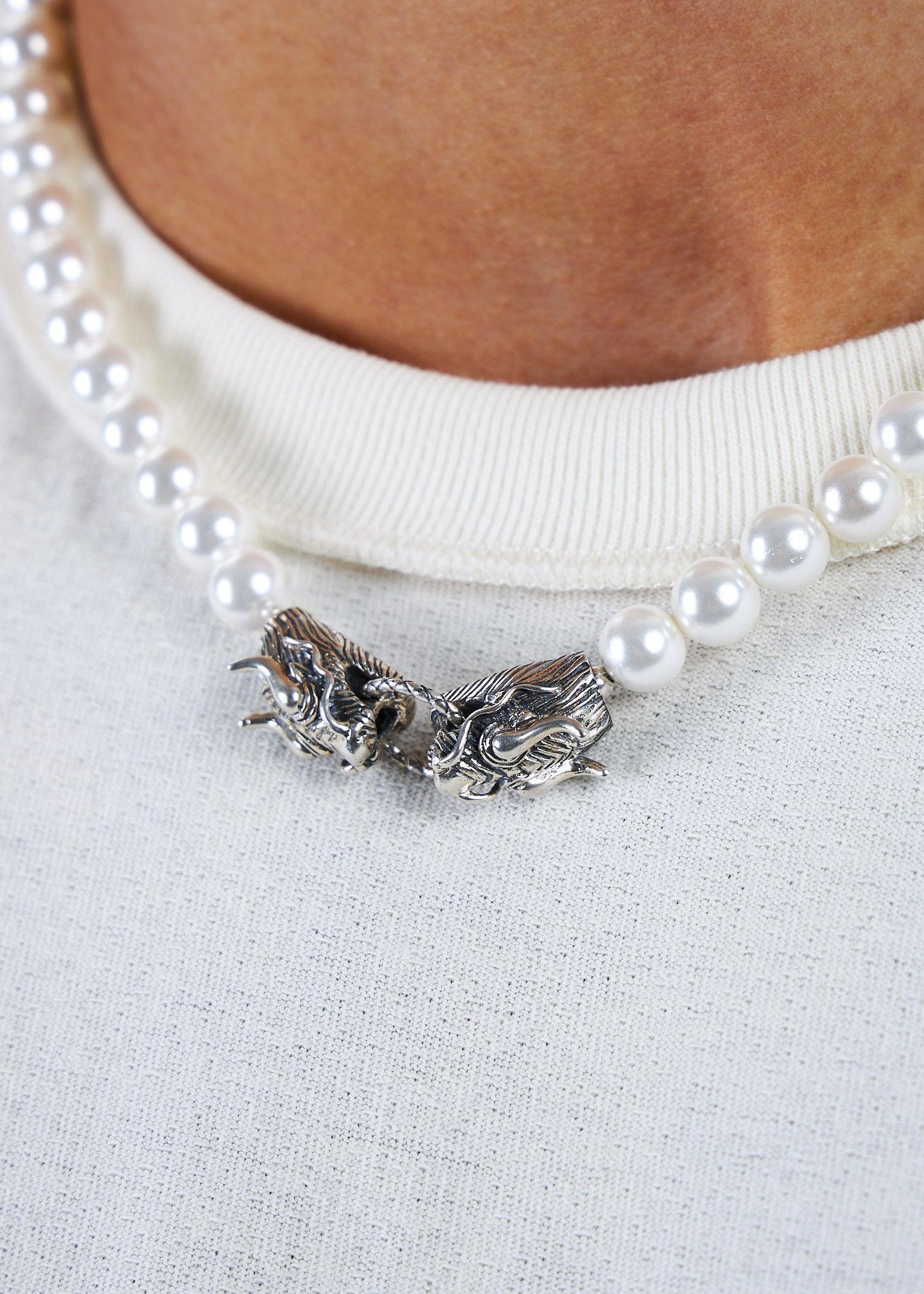 Serge Denimes Pearl Dragon Necklace in 