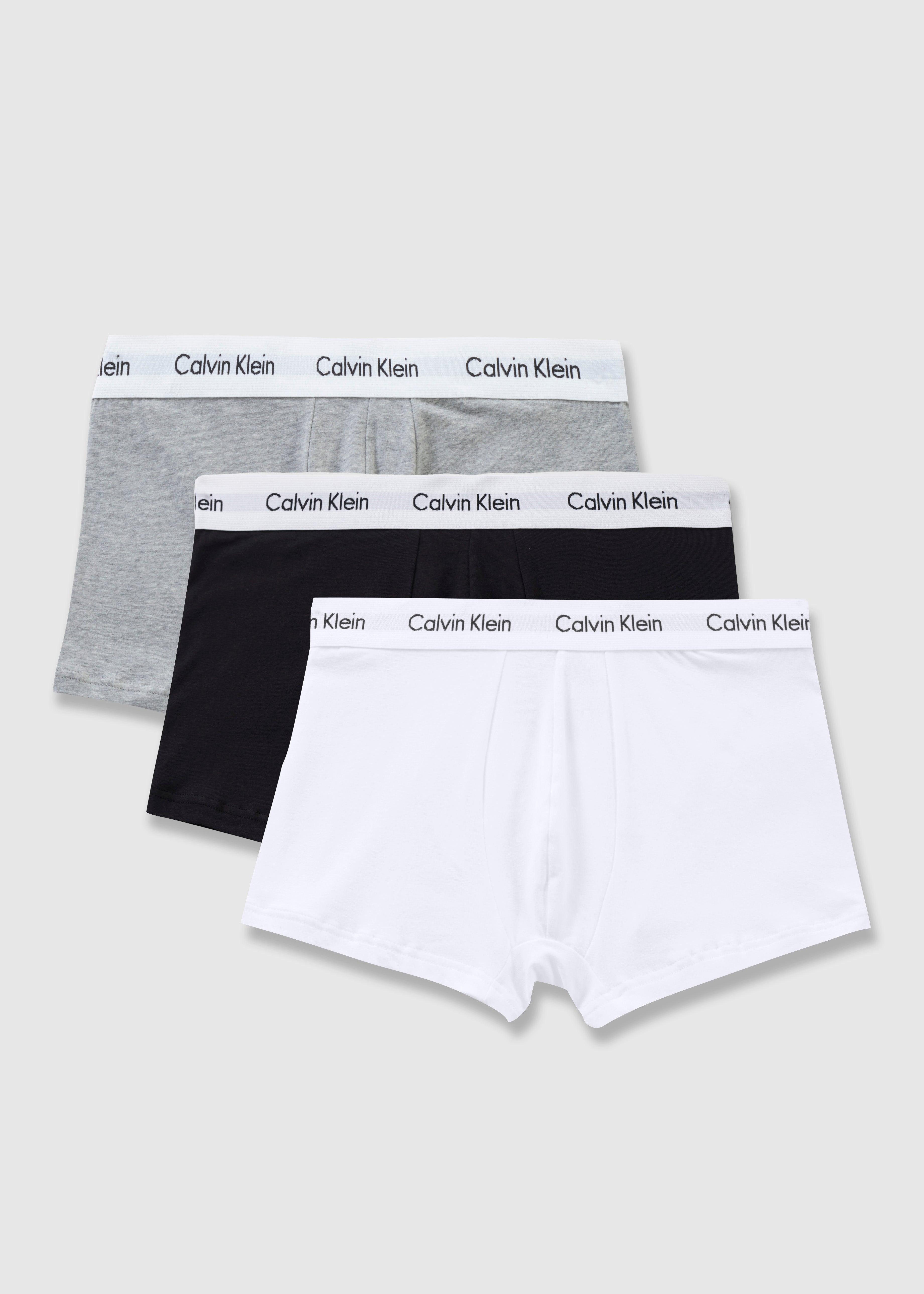 Calvin Klein 3 Pack Low Rise Trunks in White for Men | Lyst