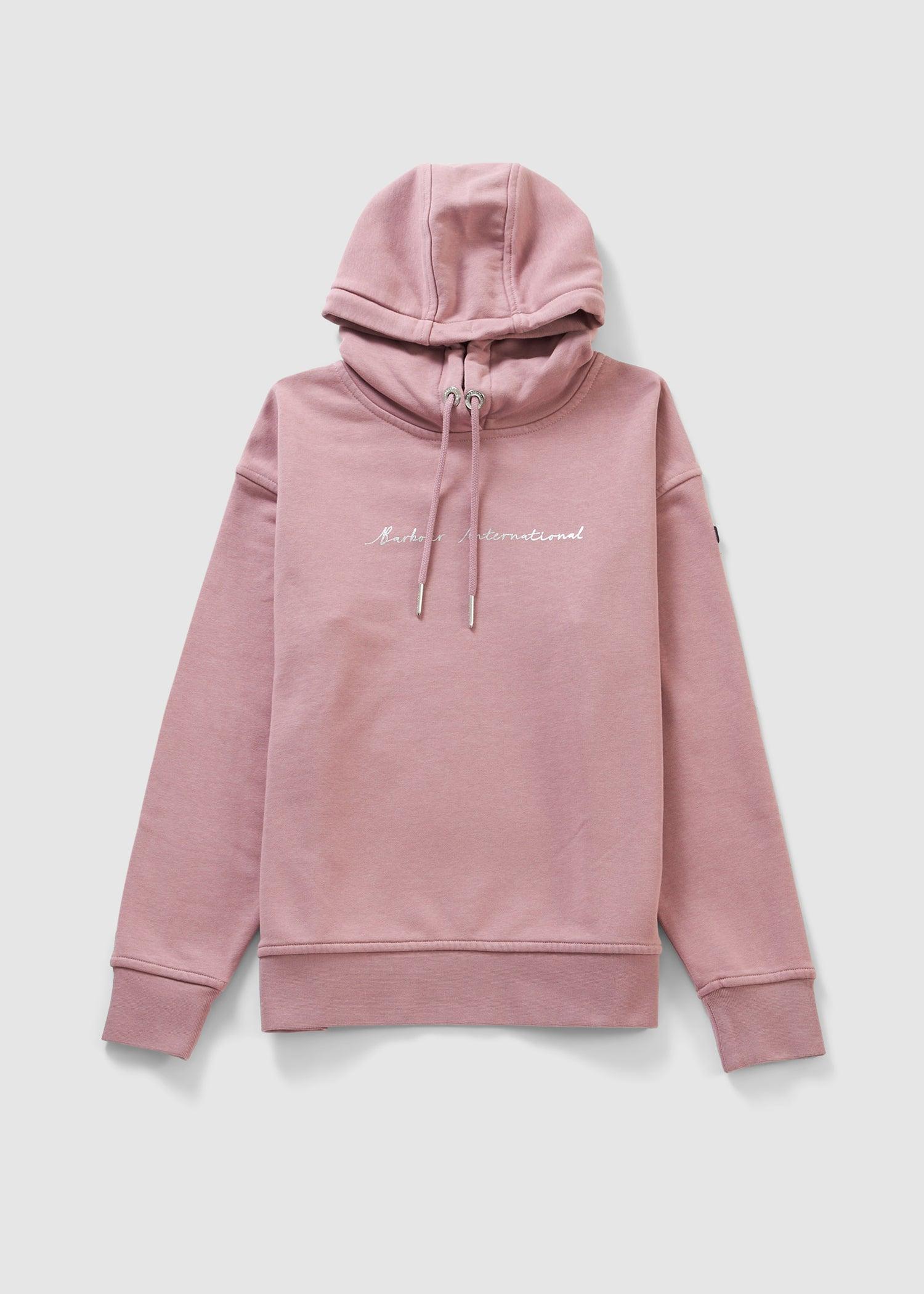 Barbour Cayman Logo Cotton Hoodie in Pink | Lyst