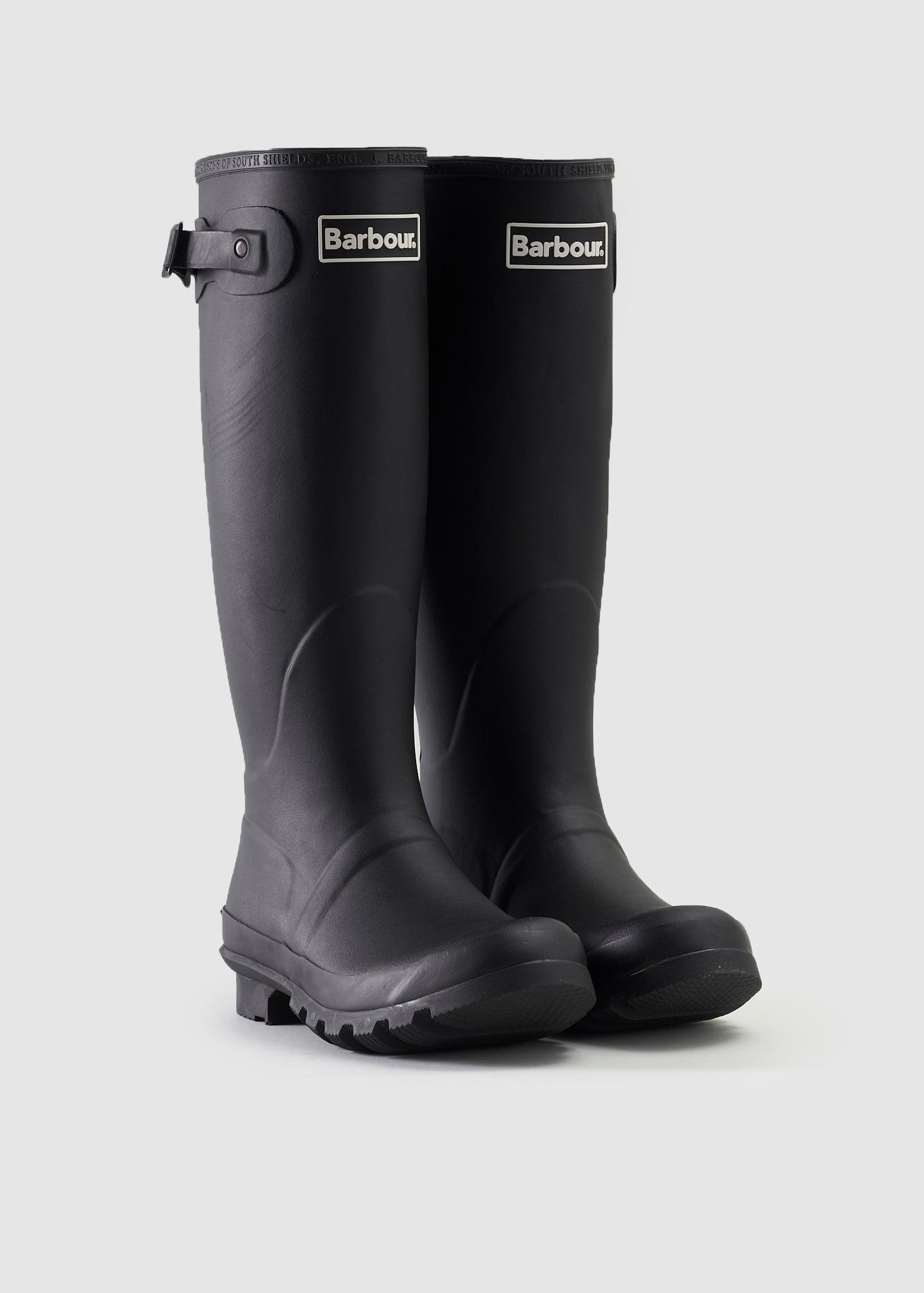Barbour Bede Tall Wellington Boot With Adjustable Strap In Black | Lyst