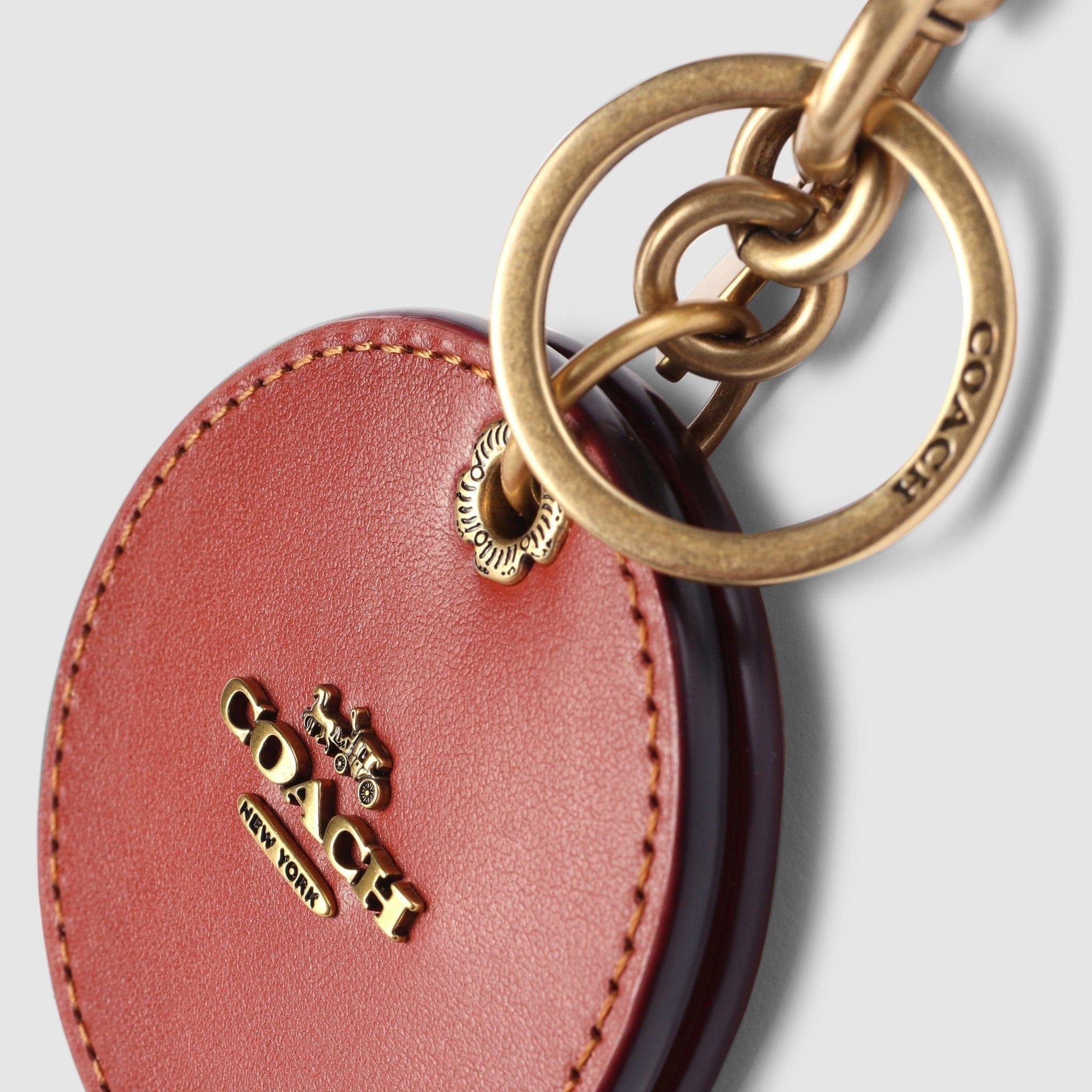 Coach Keychain Bag Charm Womens Pink Mini Tabby Leather