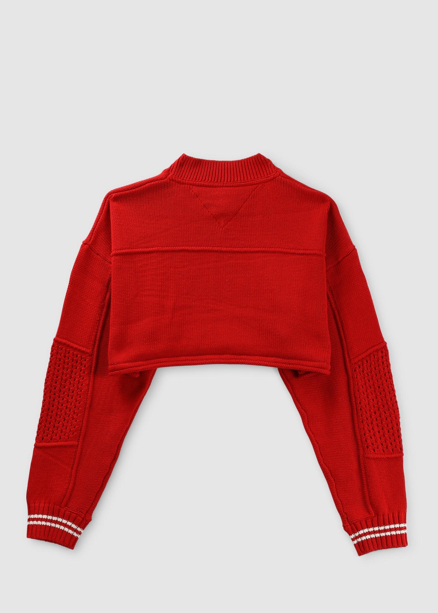 Somatisk celle Aktiv Afrika Tommy Hilfiger Super Crop 85 Sweater in Red | Lyst