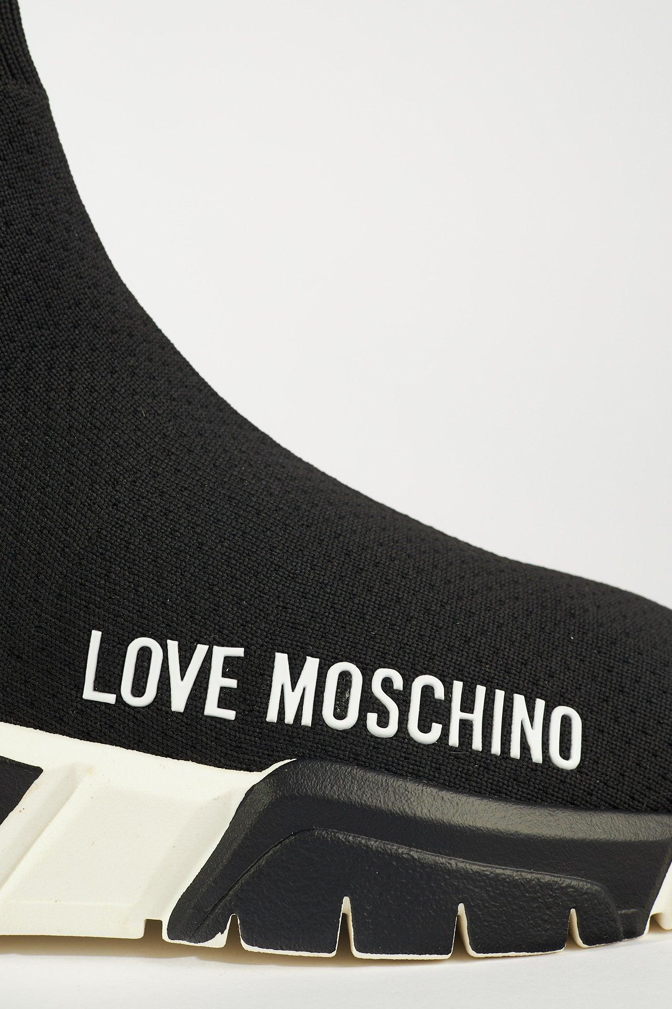 Love Moschino Sock Trainers in Black | Lyst