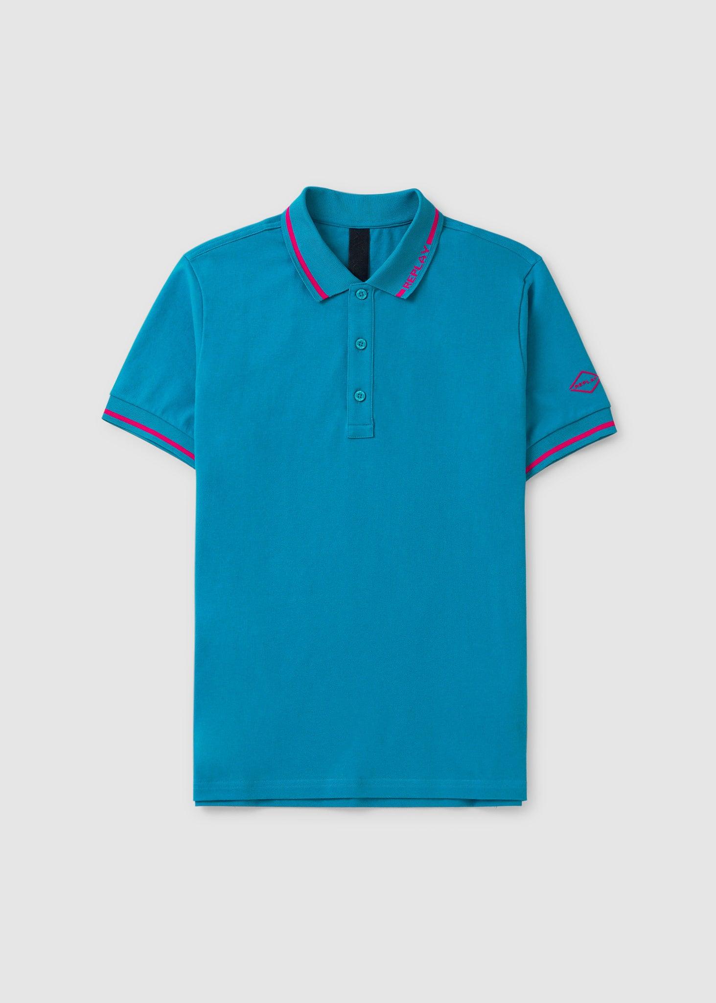 Replay Logo Polo Shirt in Blue for Men | Lyst