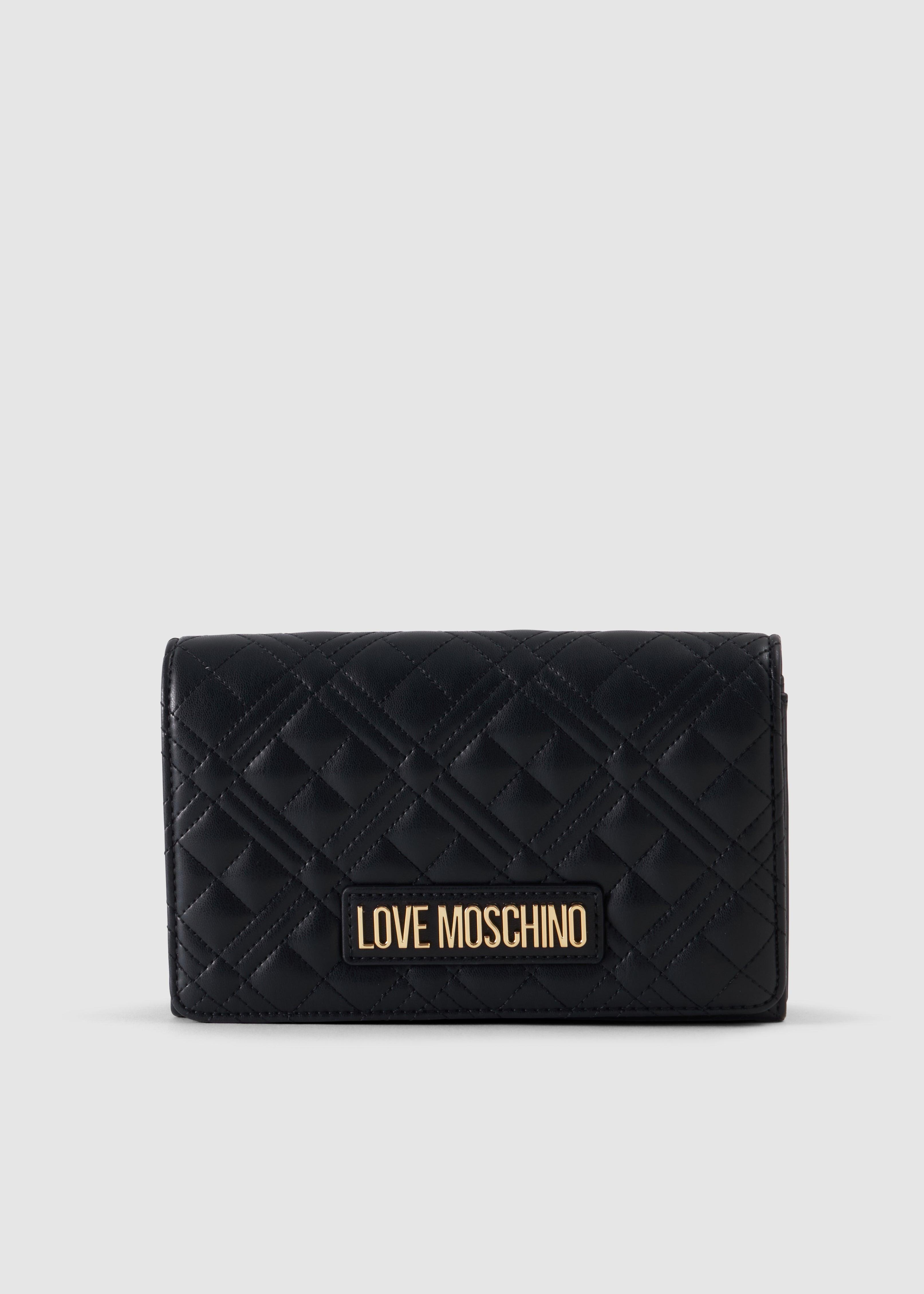 Love Moschino Front Fold Handbag With Heart Logo In Noir in Black | Lyst