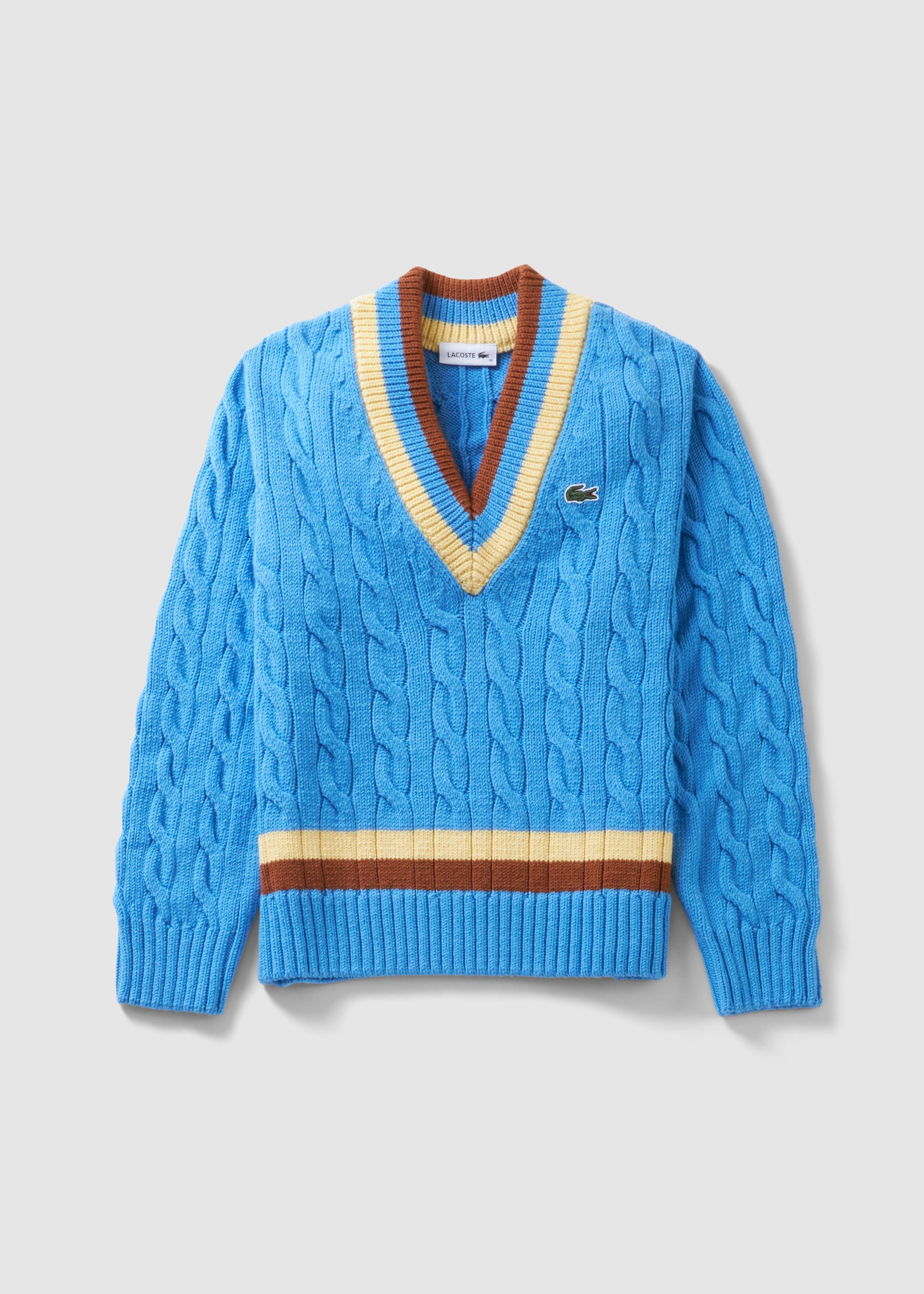 fast beslutte at retfærdiggøre Lacoste Cable Knit Wool Jumper in Blue | Lyst