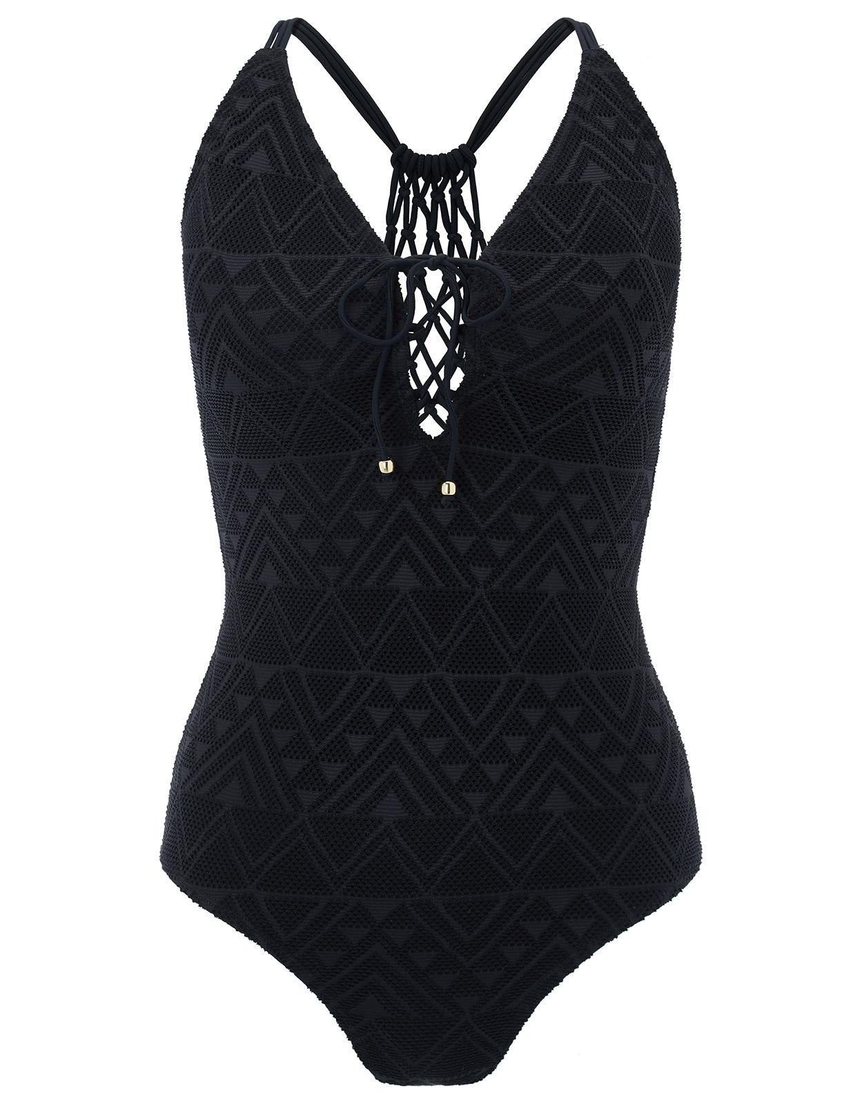 accessorize black swimsuit