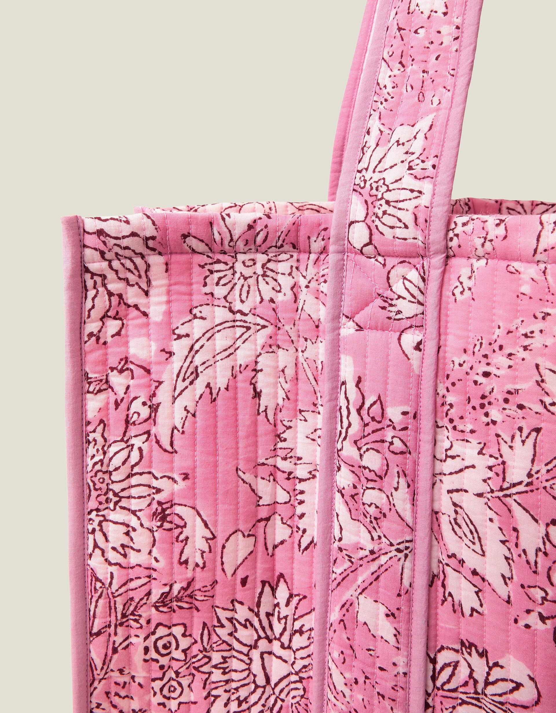 Accessorize Pink Floral Print Quilted Tote Bag | Lyst UK