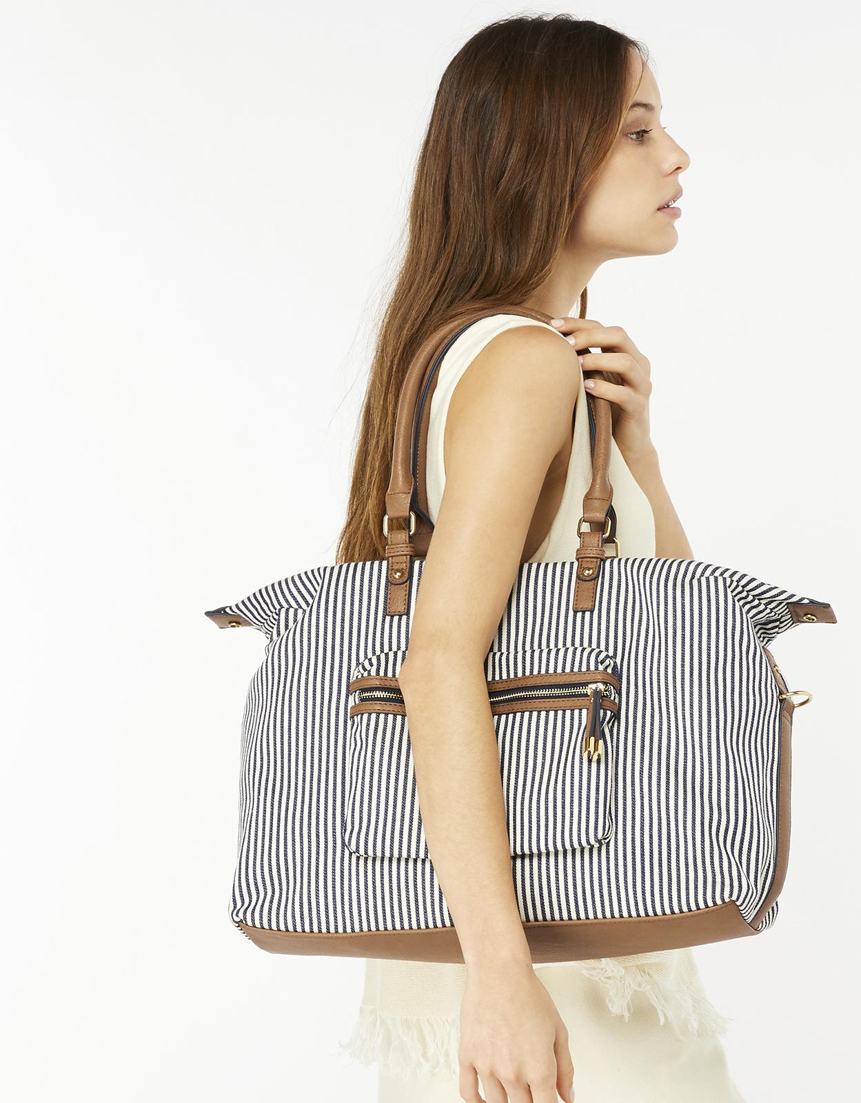 accessorize striped bag
