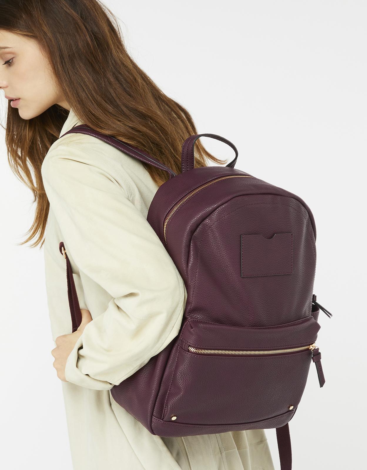 accessorize leather backpack