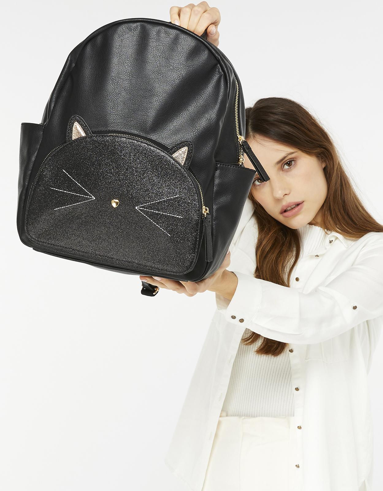 glitter cat backpack