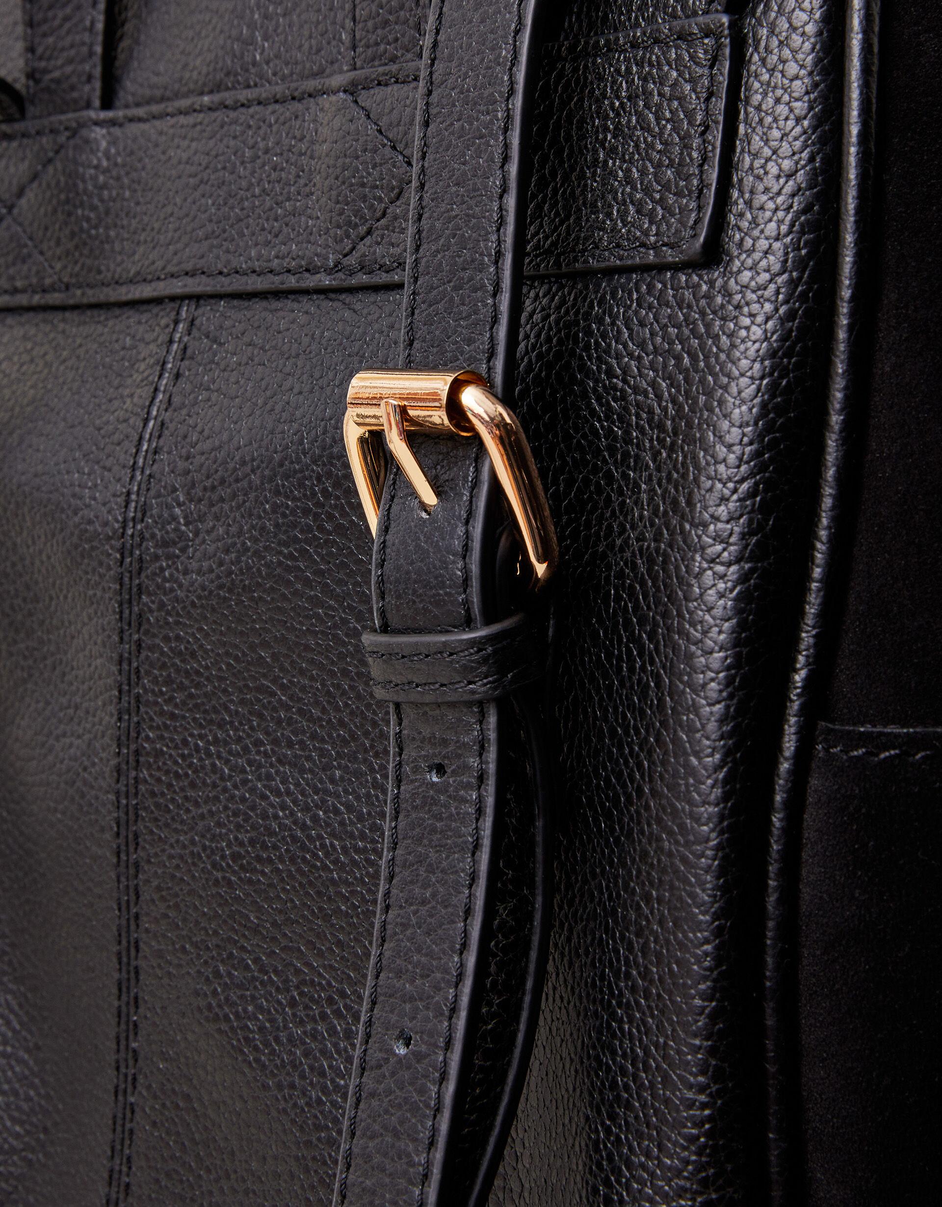 Black Pebble Leather Backpack