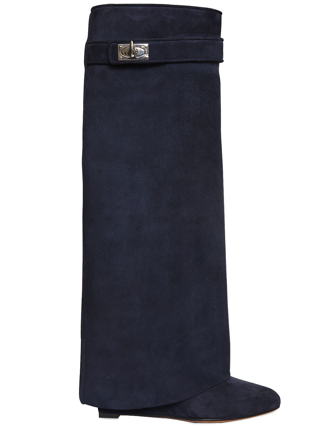 slim fit black leather knee high boots