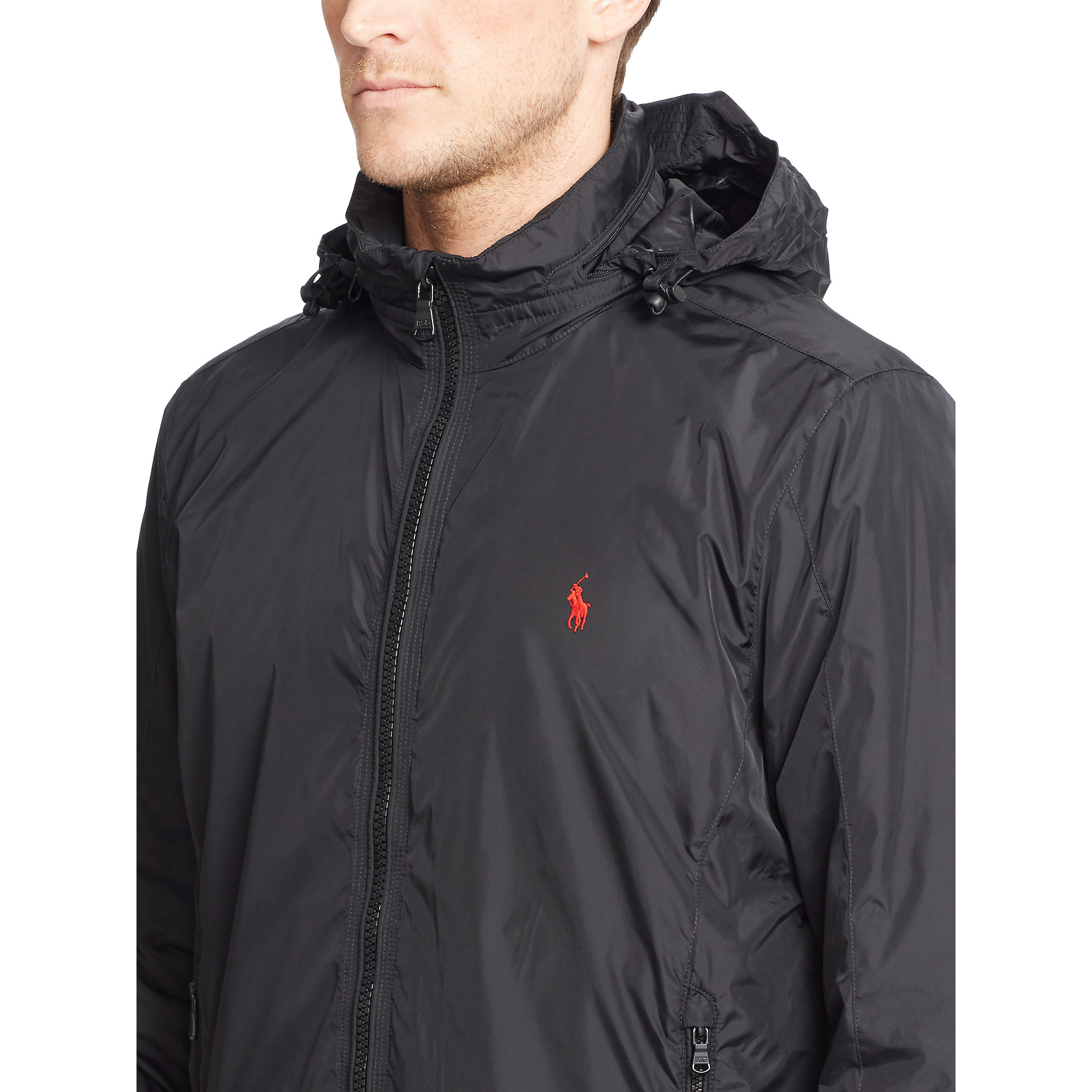 polo black windbreaker