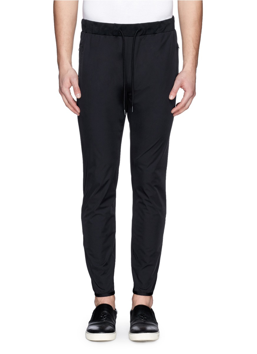 Theory 'Damire' Elastic Cuff Nylon Sweatpants in Black for Men - Lyst