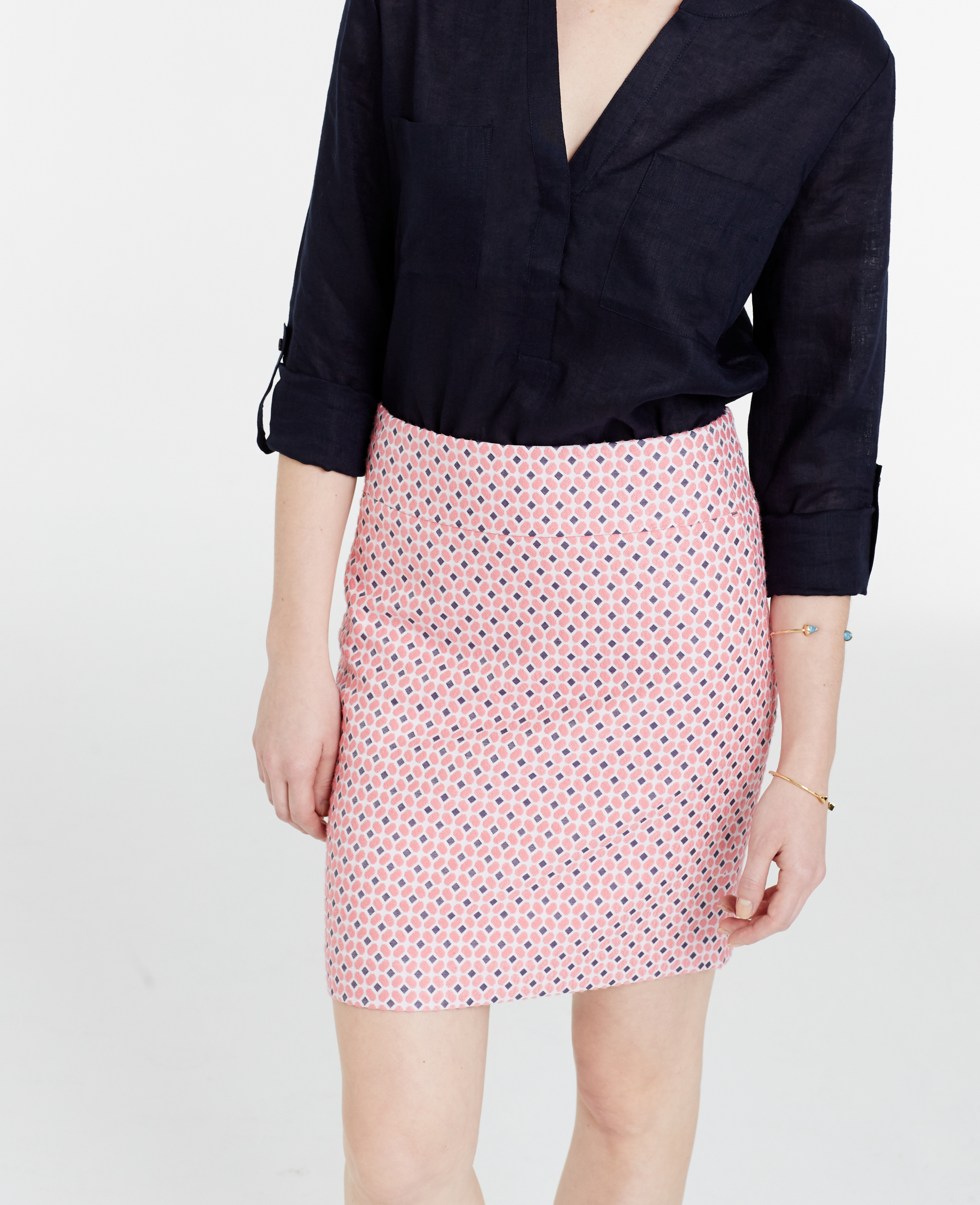 Ann Taylor Petite Diamond Jacquard Mini Skirt in Pink - Lyst