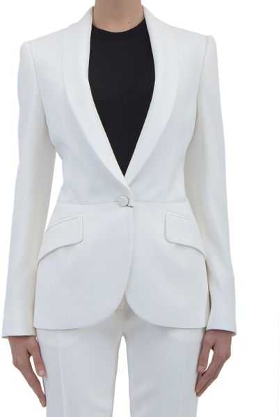 Alexander Mcqueen One Button Jacket in White (Bianco) | Lyst