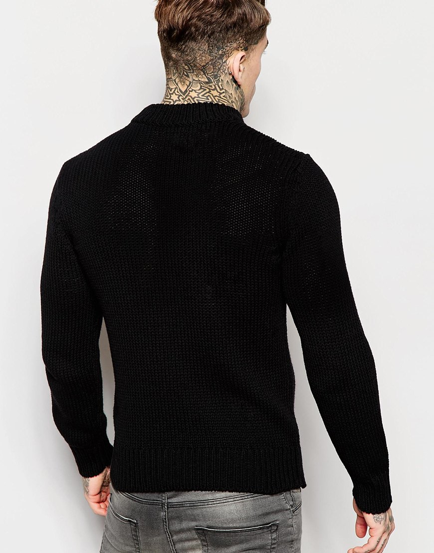 DIESEL Crew Jumper K-chamele Loose Star Knit In Black for Men | Lyst