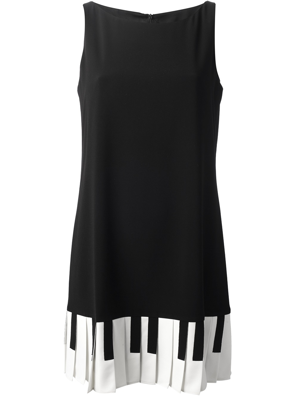 Boutique Moschino Piano Key Hem Dress in Black | Lyst